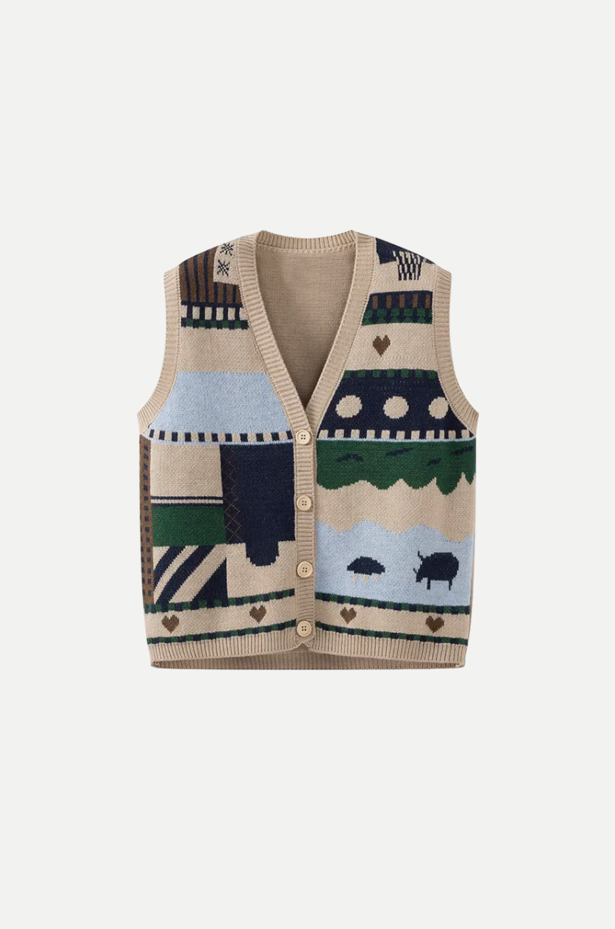 Painterly Style Knit Vest
