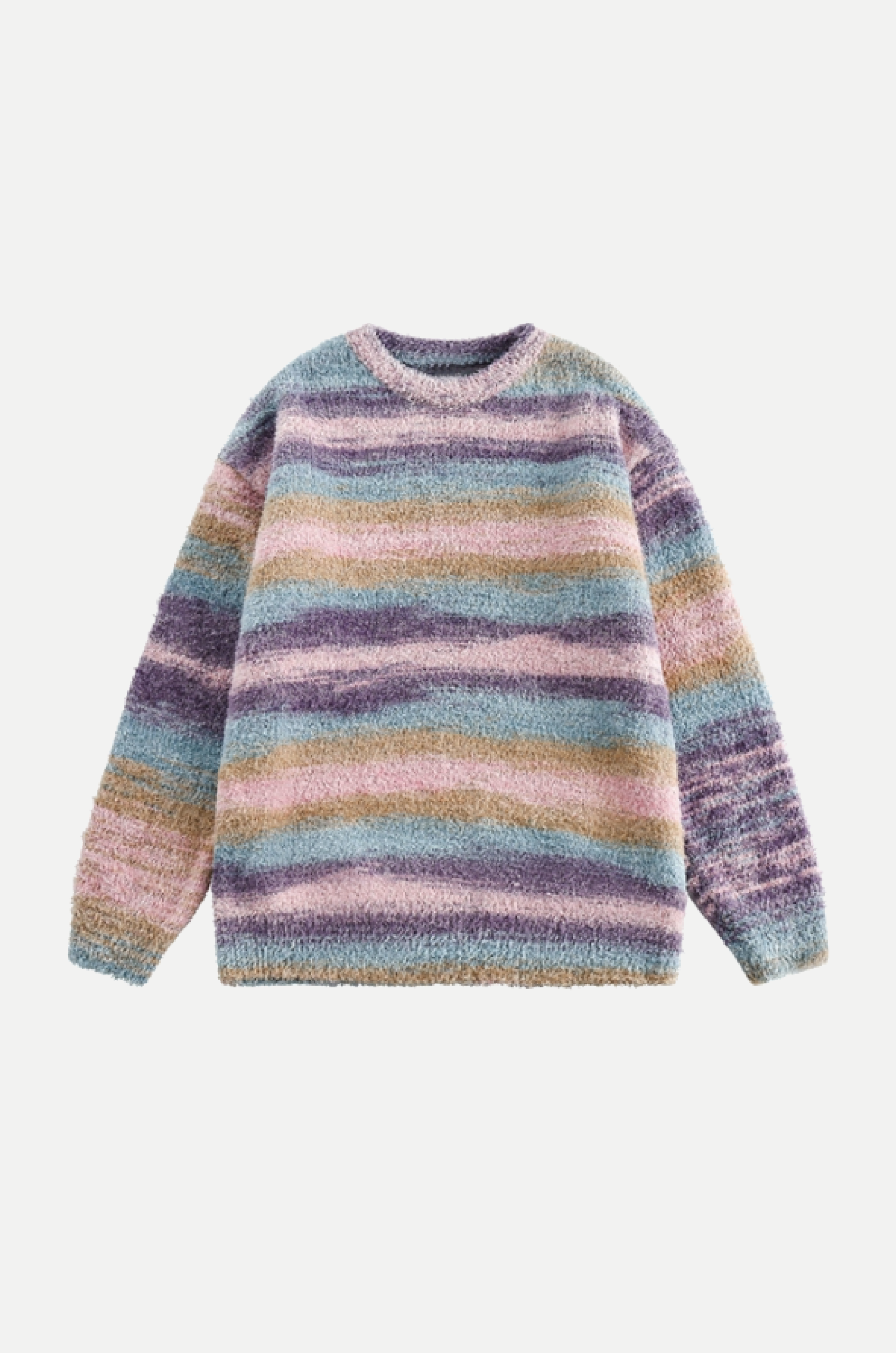 Colorful Fuzzy Stripe Sweater