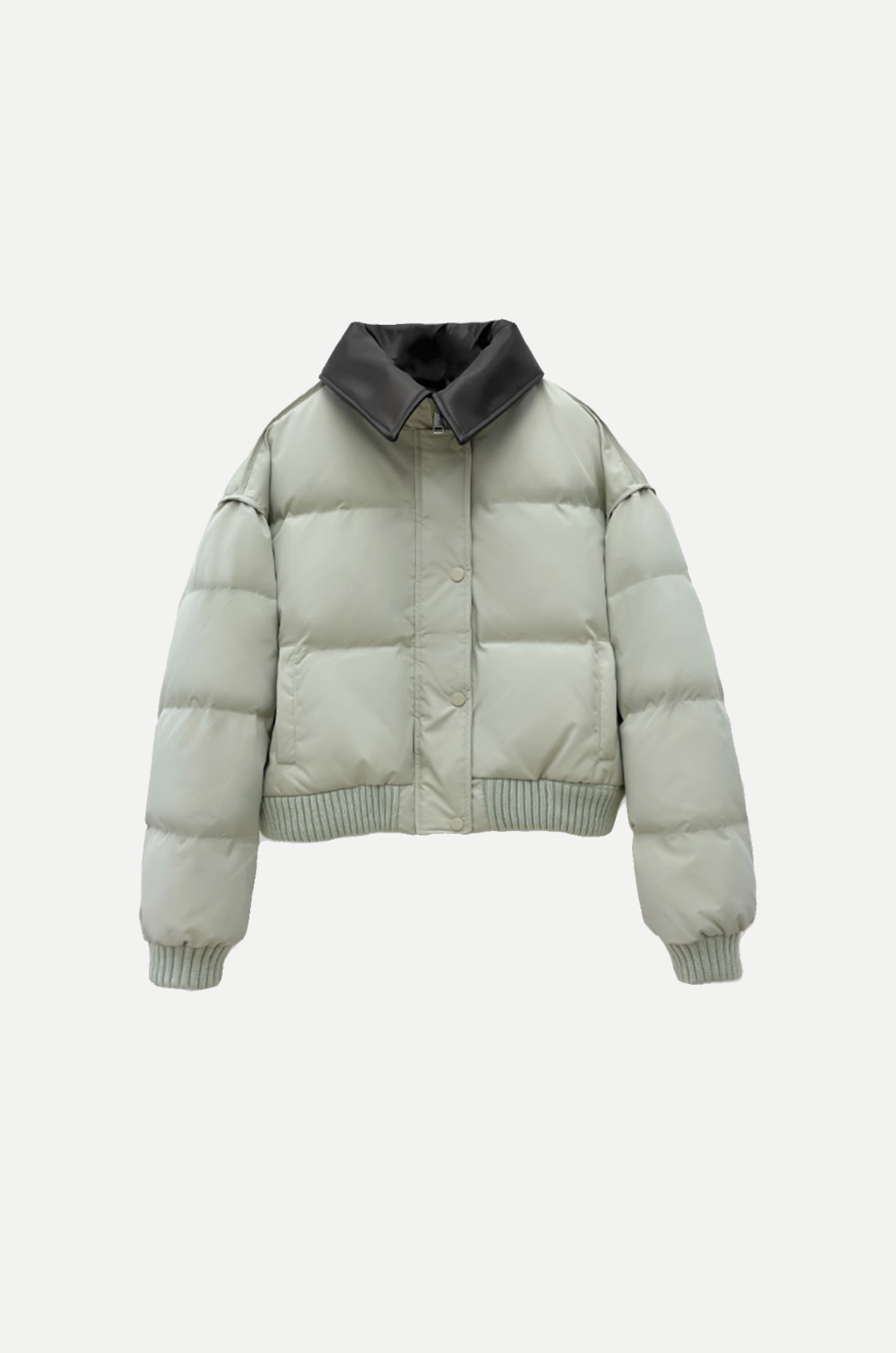 PU Collar Duck Down Short Jacket