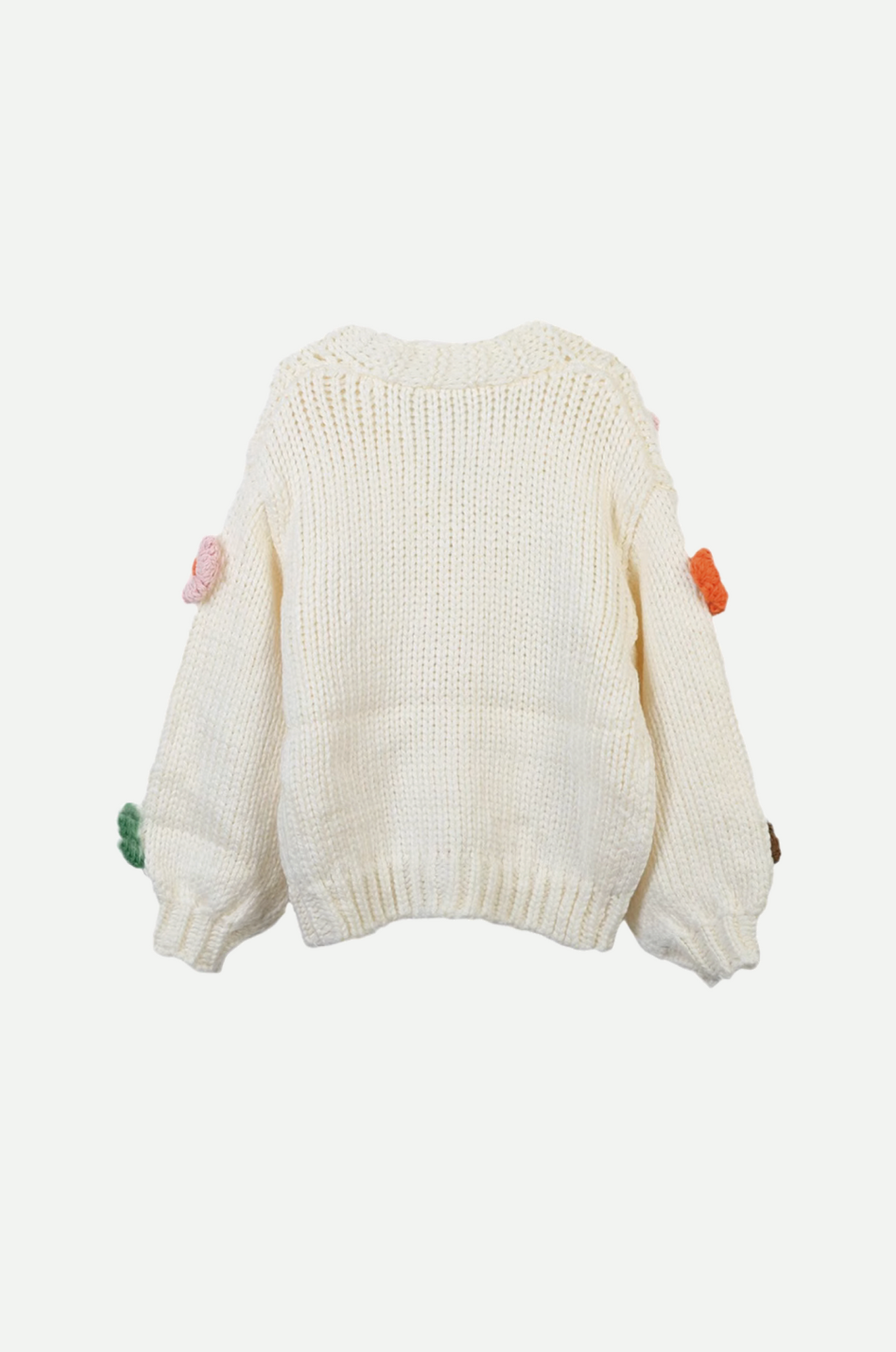 Handmade Flower Applique Cardigan