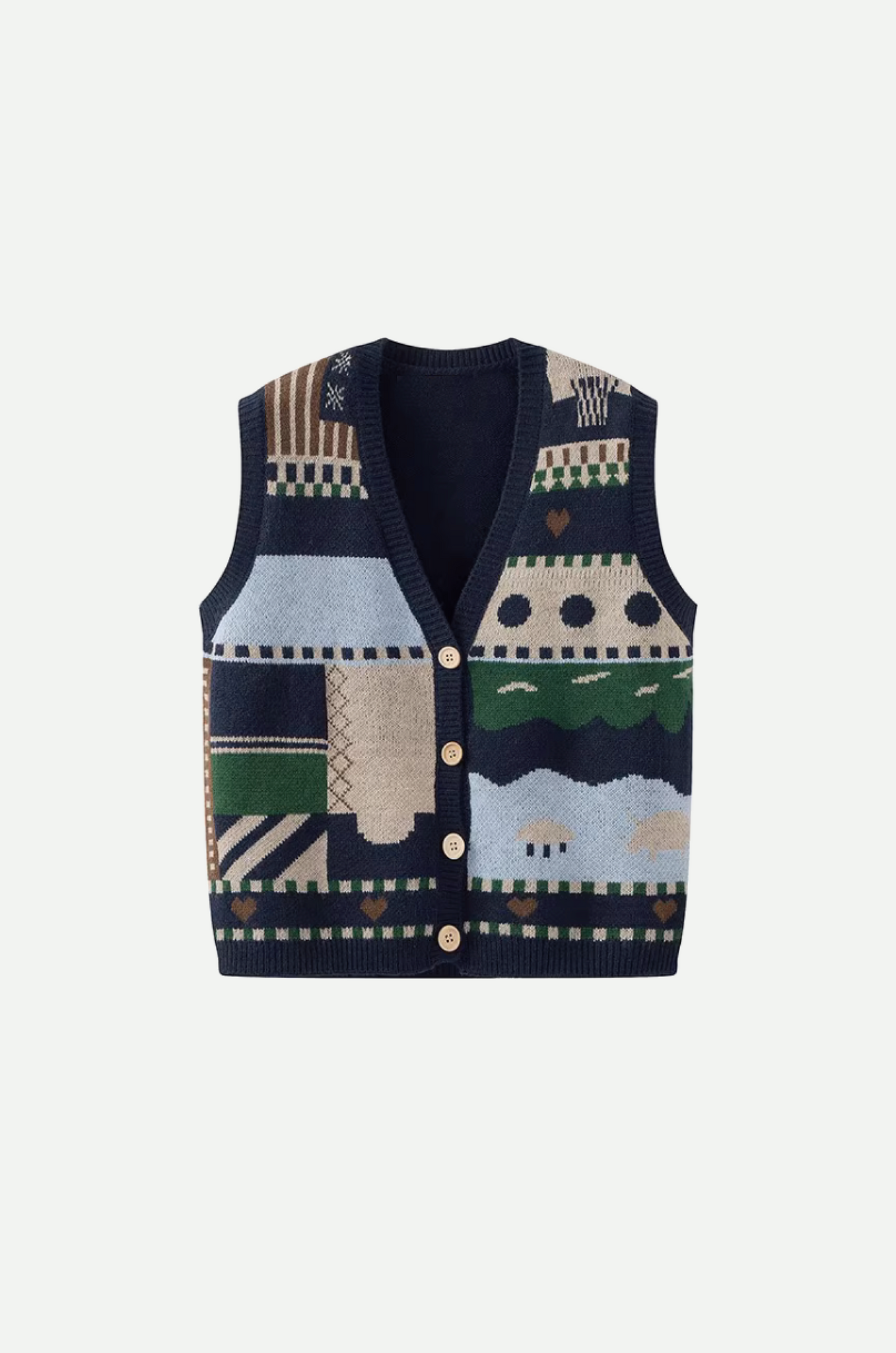 Painterly Style Knit Vest