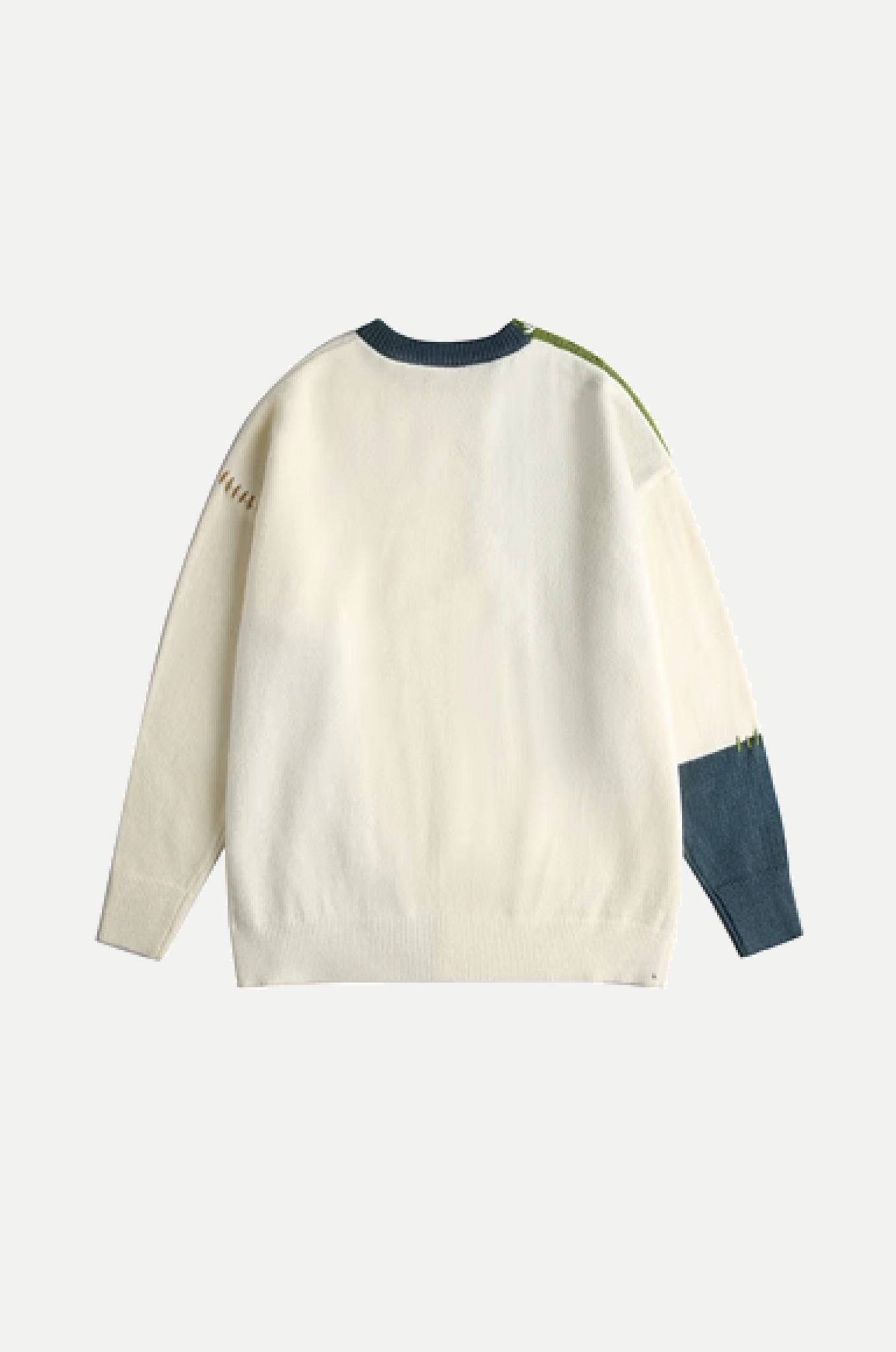 Cable Color Block Patch Sweater