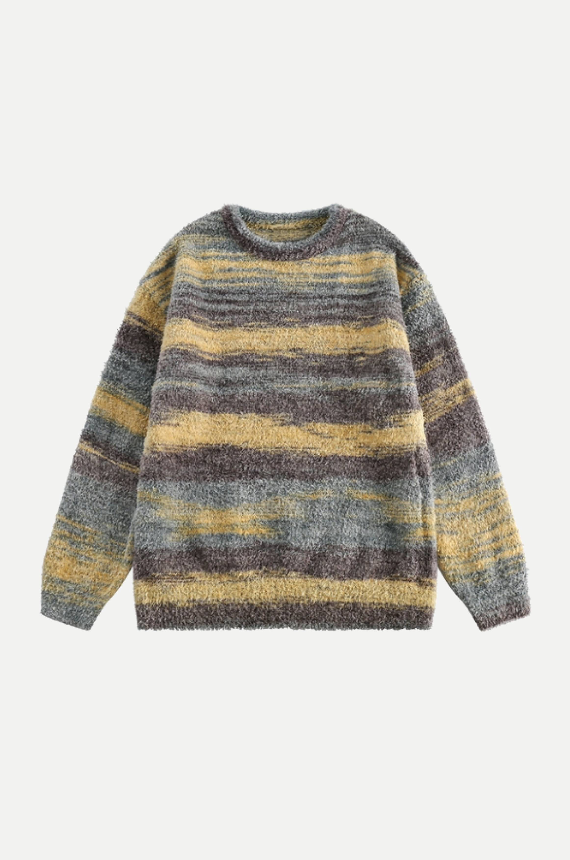 Colorful Fuzzy Stripe Sweater