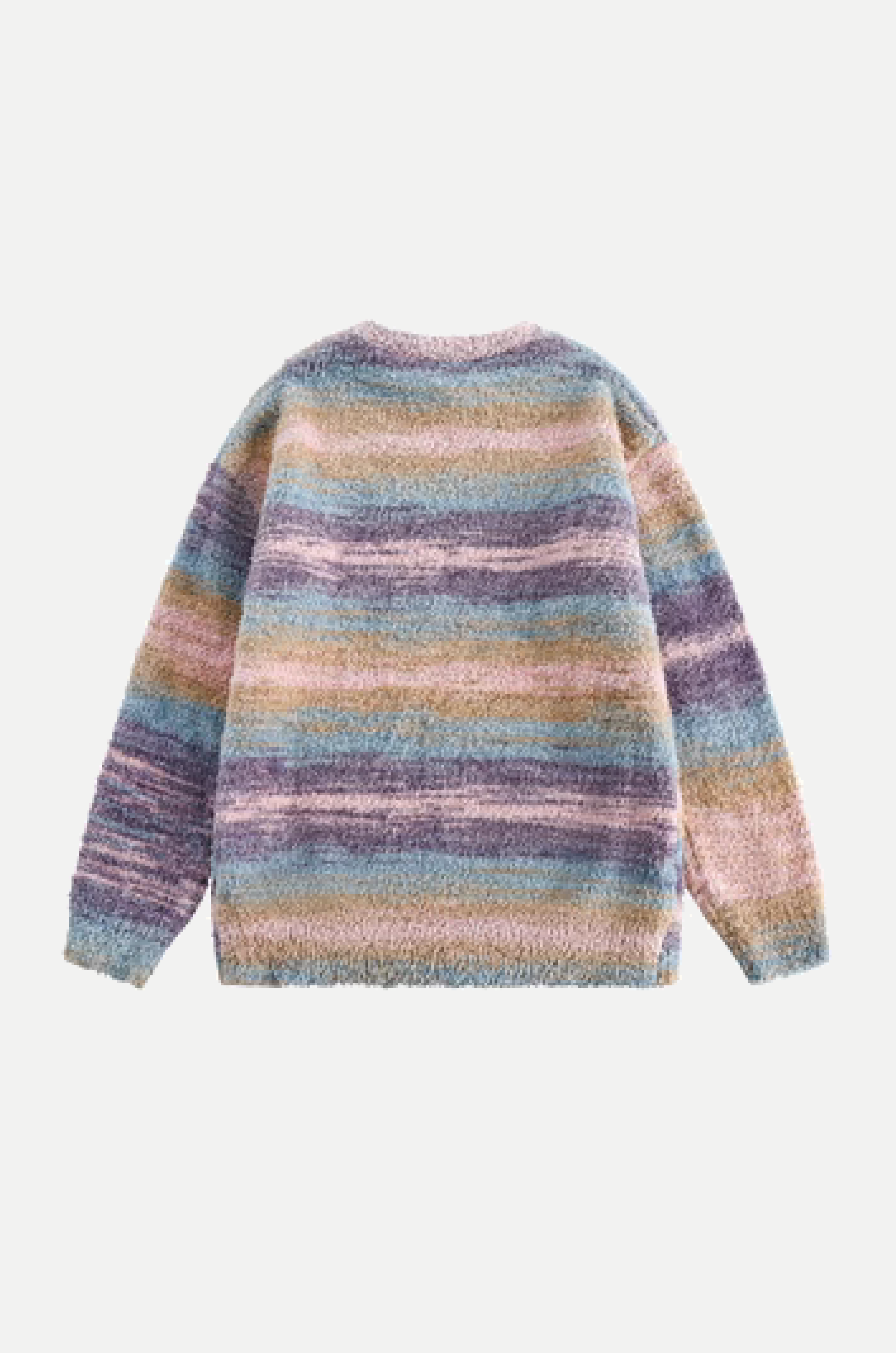 Colorful Fuzzy Stripe Sweater