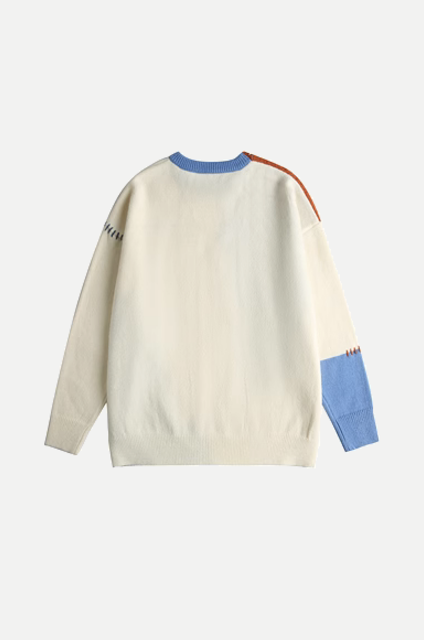Cable Color Block Patch Sweater