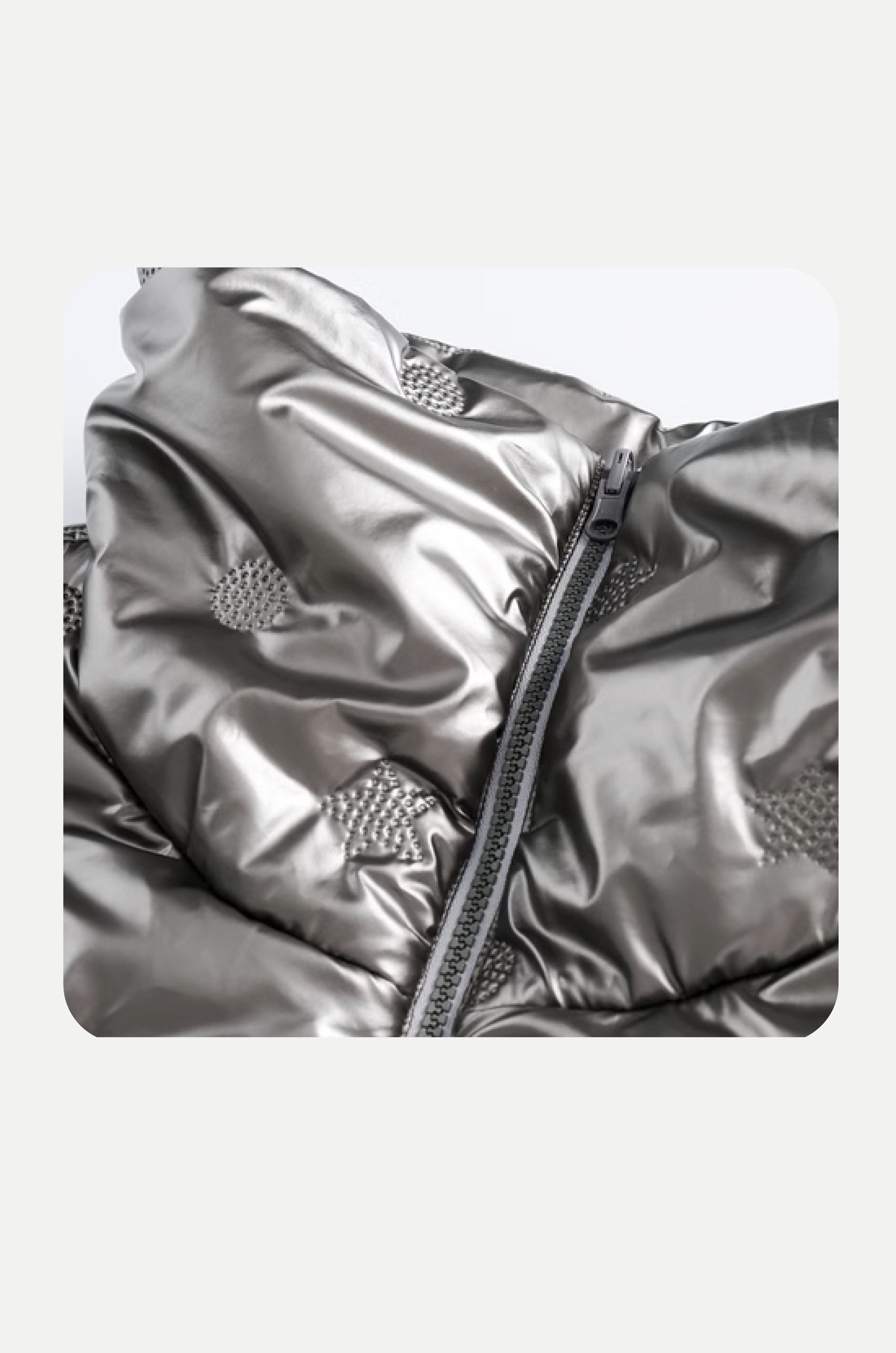 Metallic Crease Down Coat