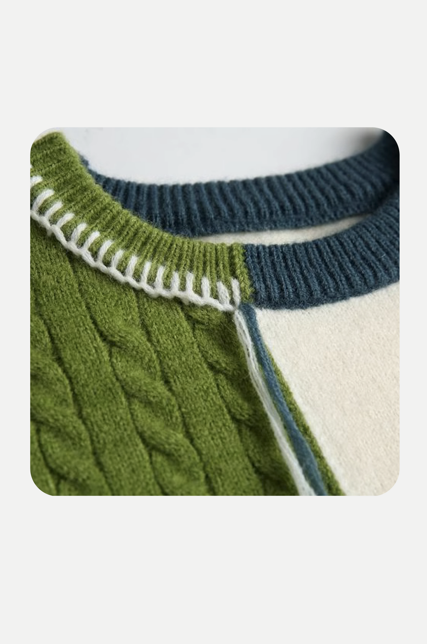 Cable Color Block Patch Sweater