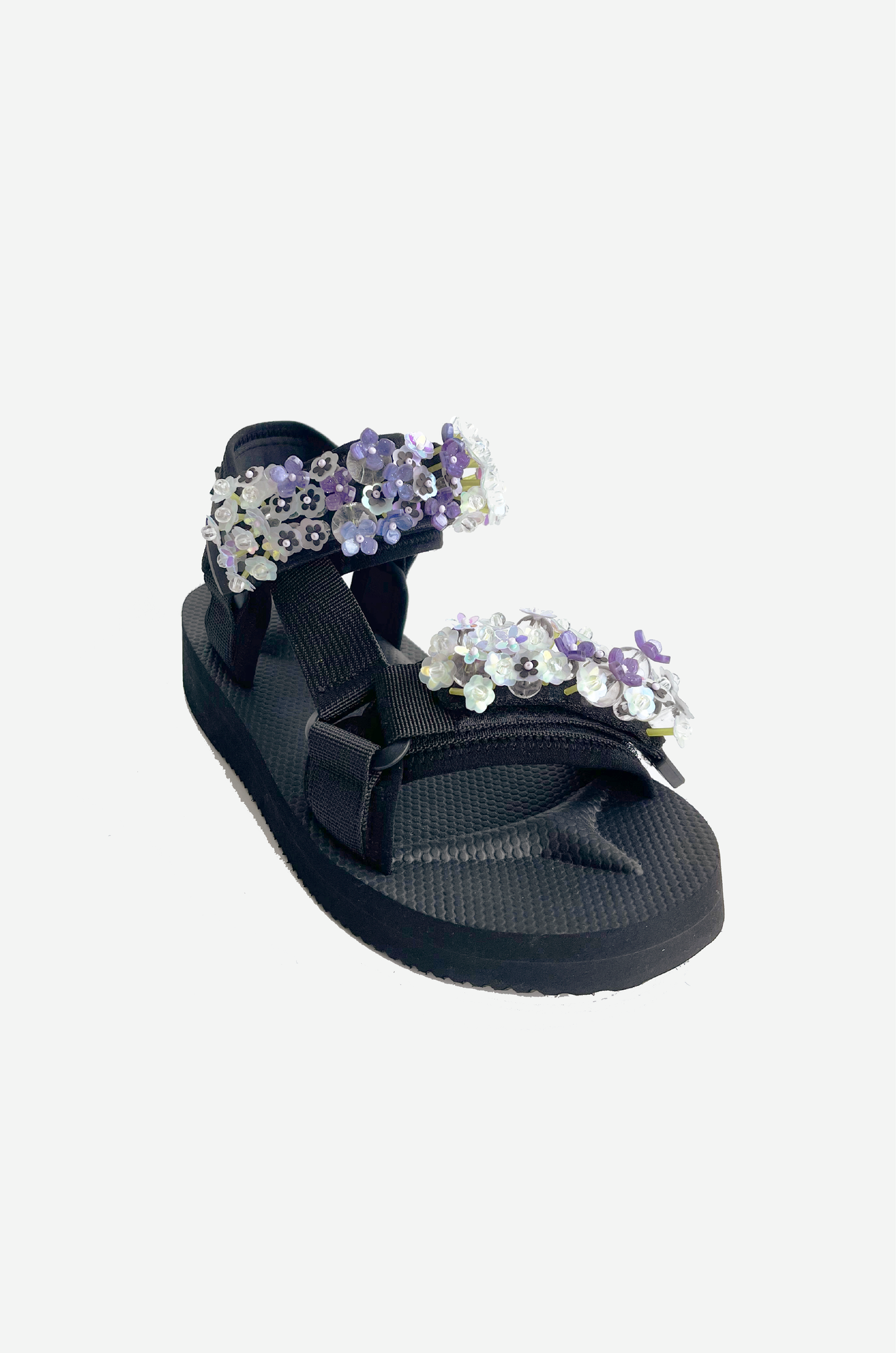 【在庫ある限り：サイズ37残り1点,50%OFF】23-SS-ST-Black-012-Hydrangea