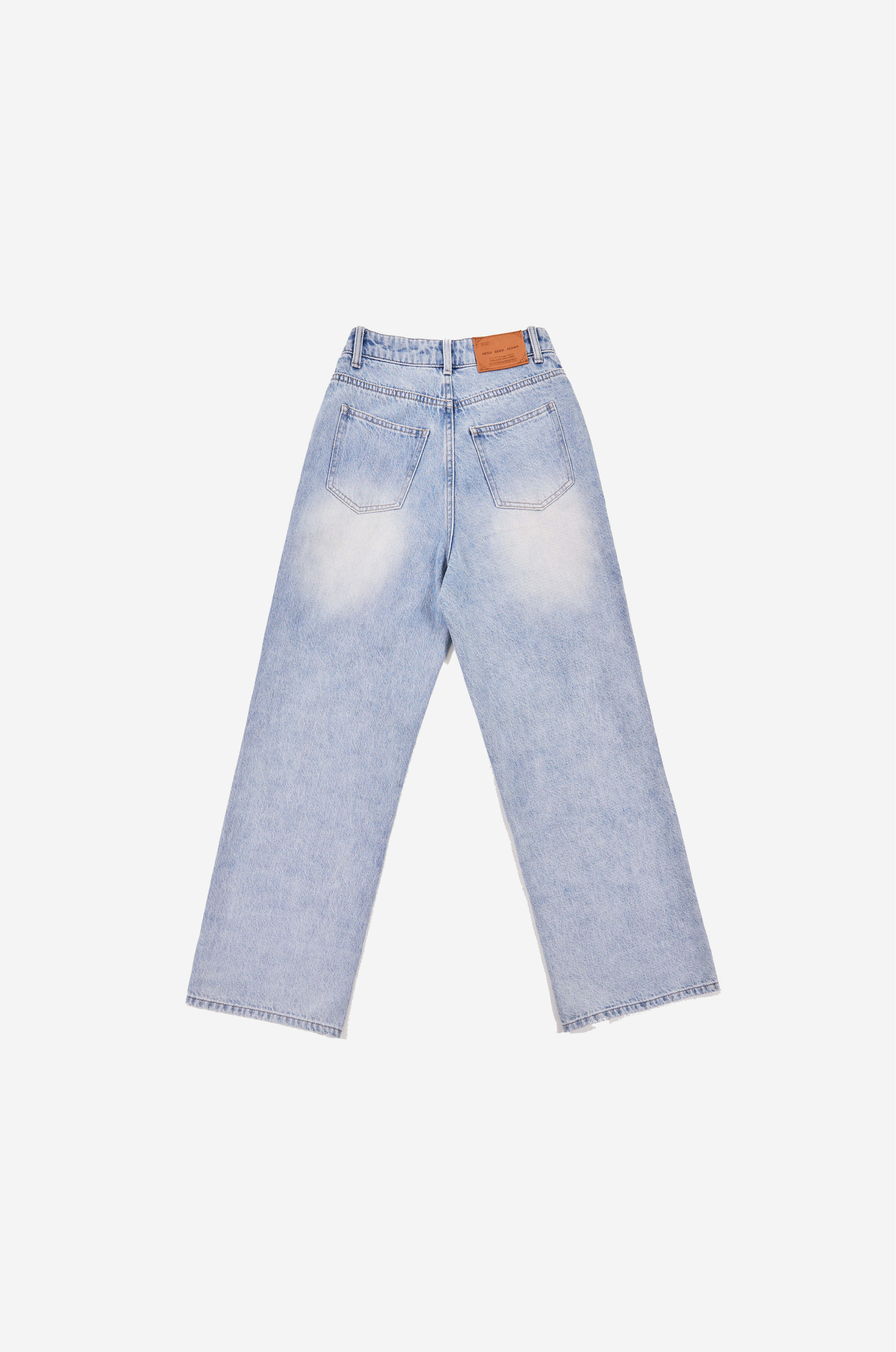 Straight Cut Jeans With Side Seam Design