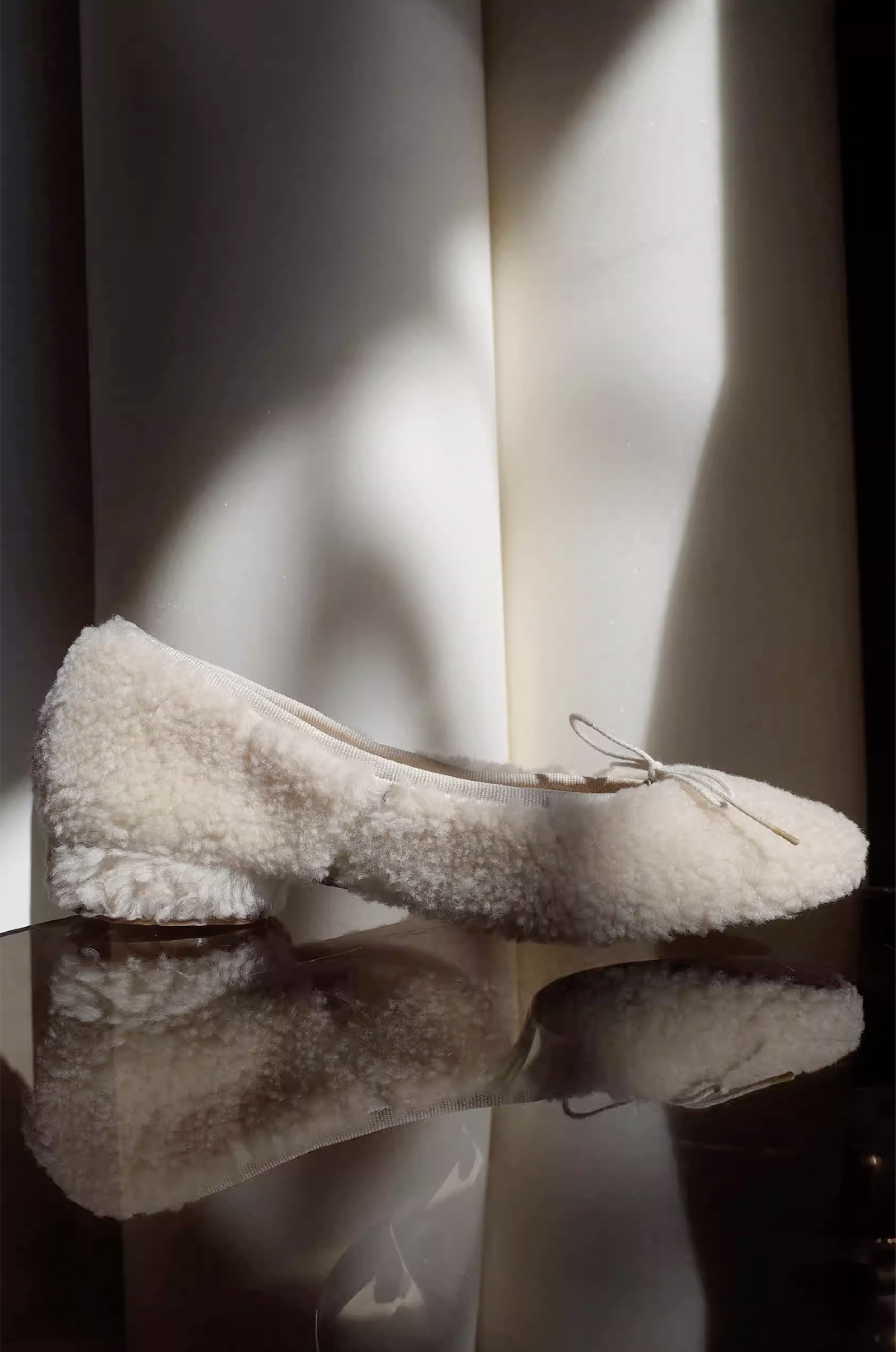 Craftsman Made Natural Goat Fur Ballet Shoes(Ivory)