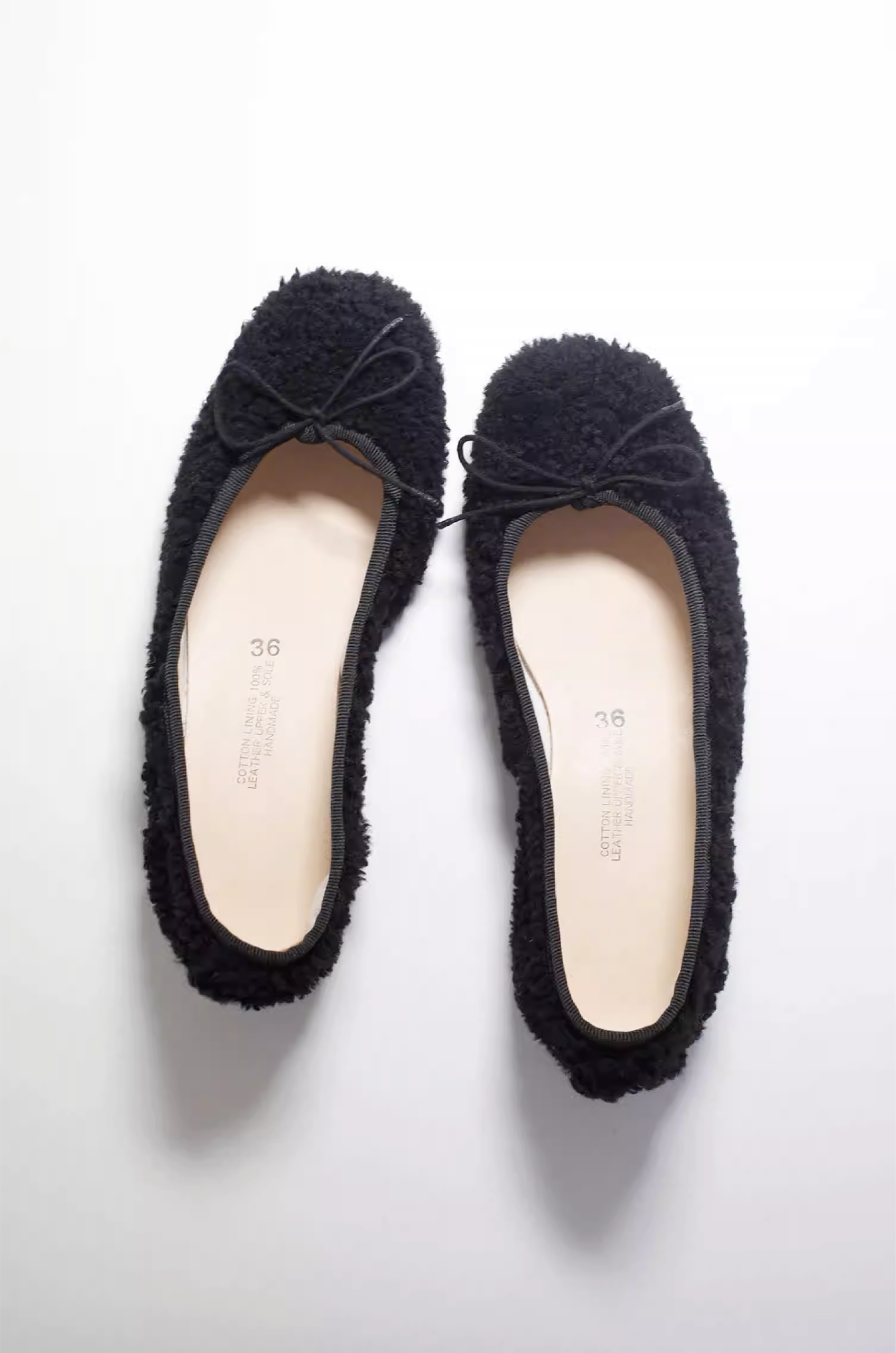 Craftsman Made Natural Goat Fur Ballet Shoes(Black)