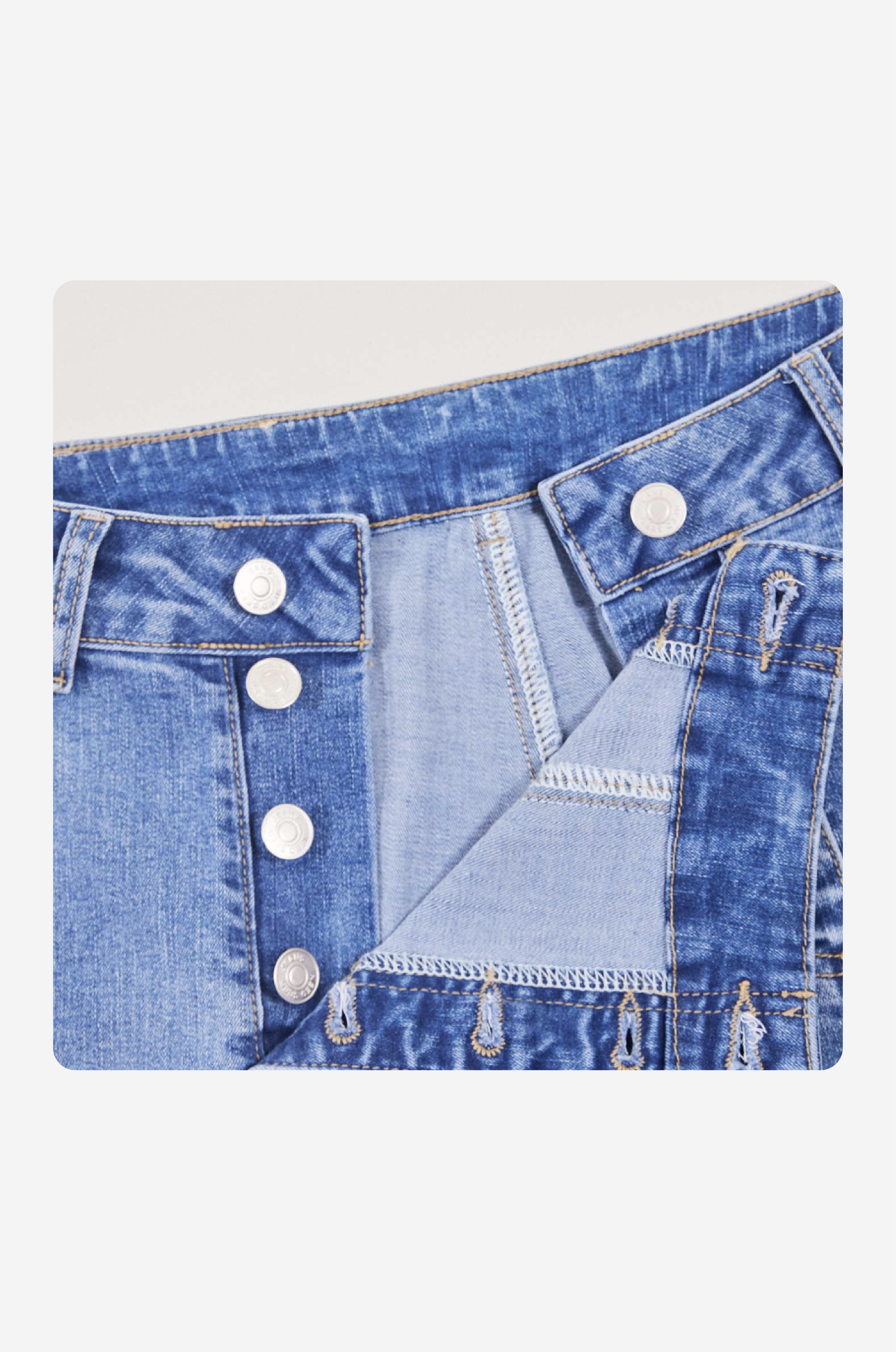 Water-washed High-waisted Flared Stretch Denim