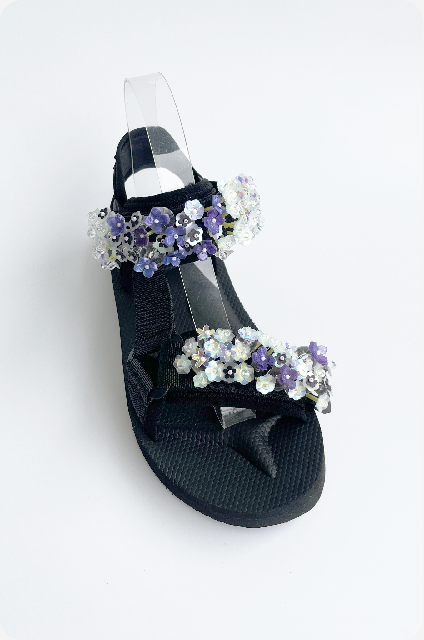 【在庫ある限り：サイズ37残り1点,50%OFF】23-SS-ST-Black-012-Hydrangea