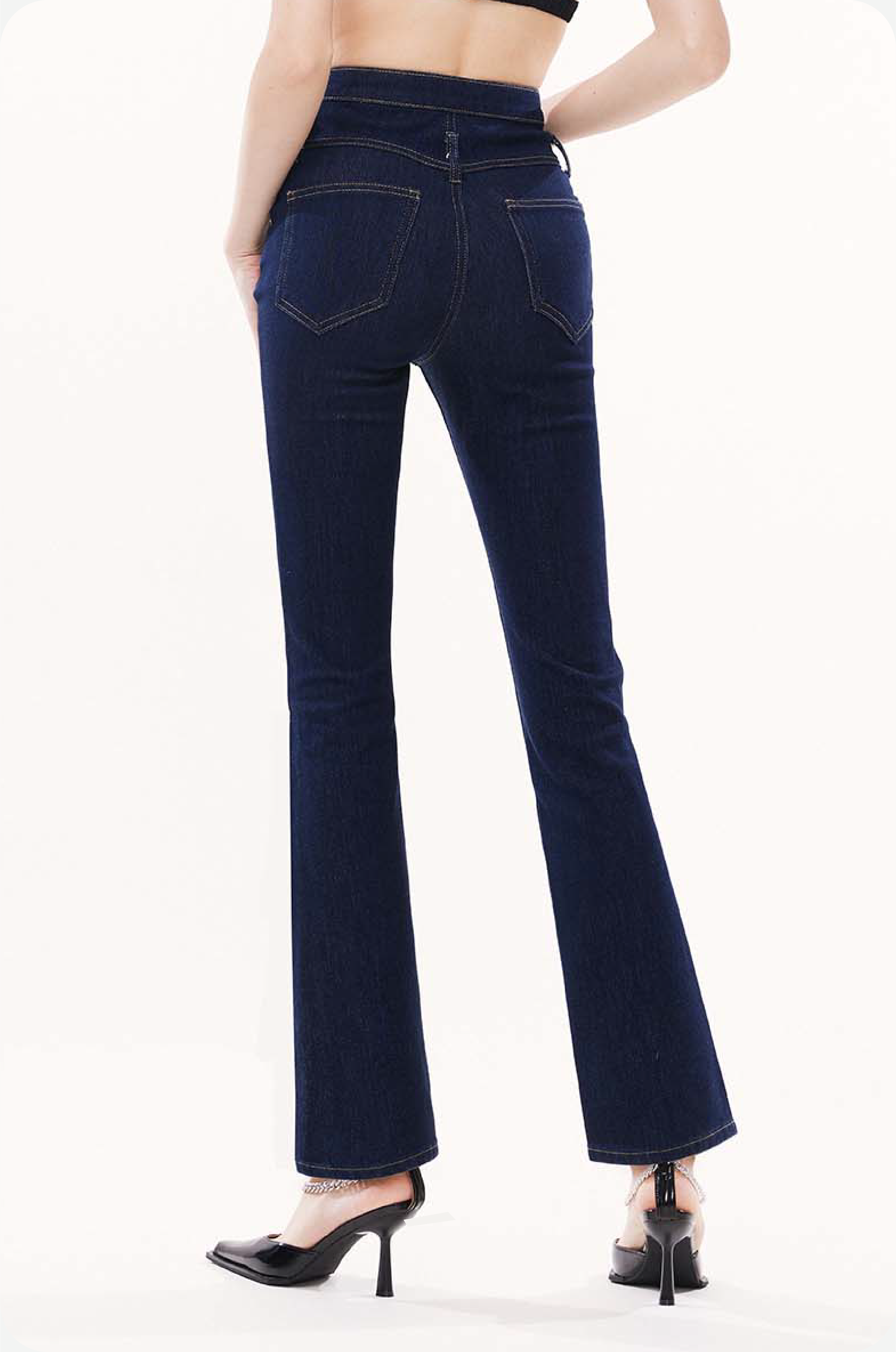 High-waisted Vintage Stretch Flared Jeans