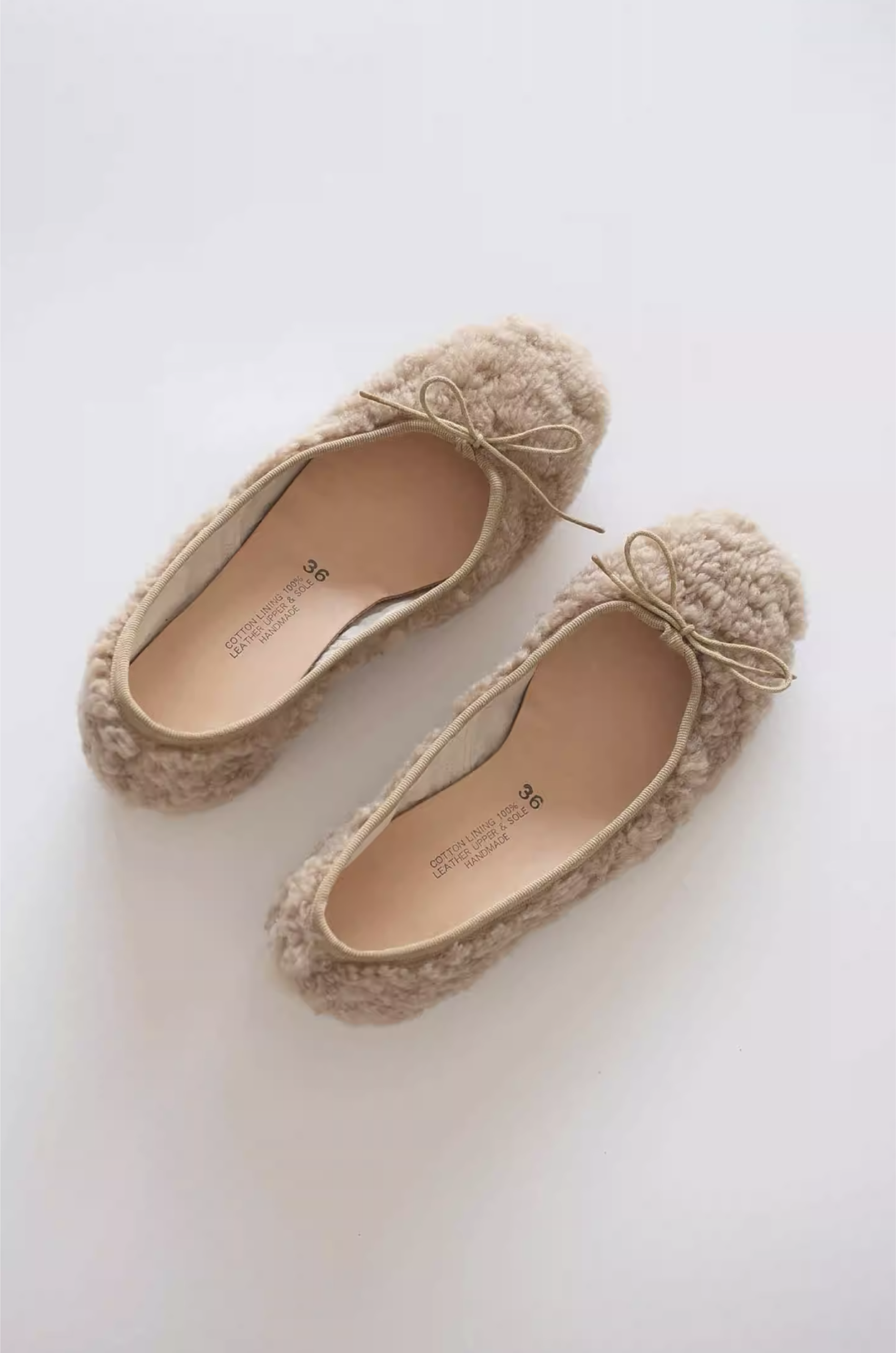 Craftsman Made Natural Goat Fur Ballet Shoes(Coffee)