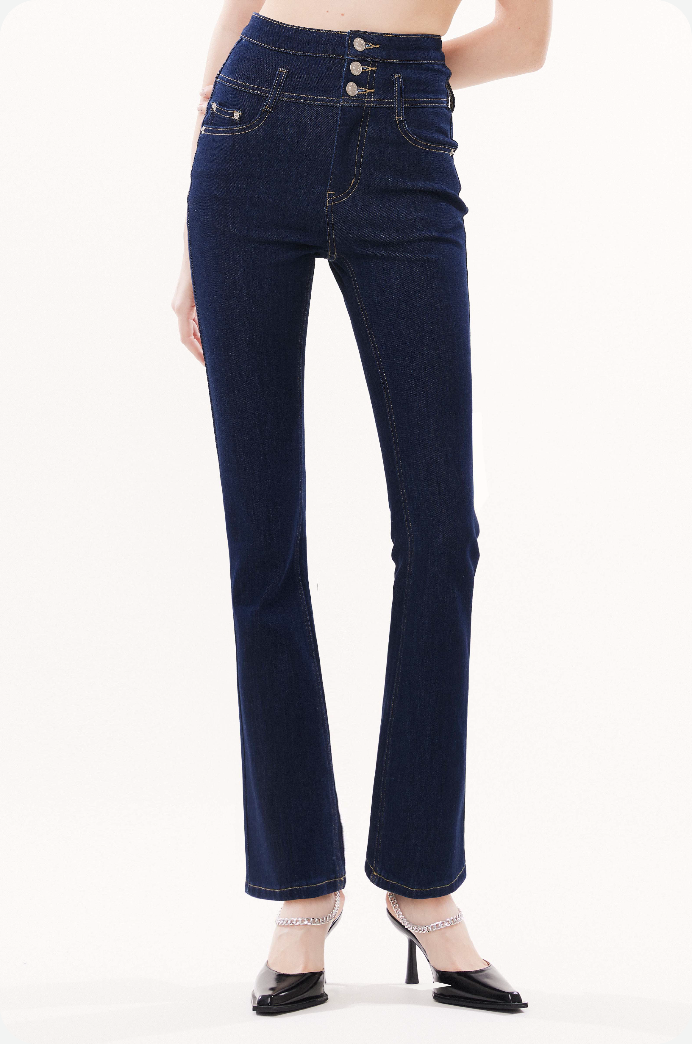 High-waisted Vintage Stretch Flared Jeans