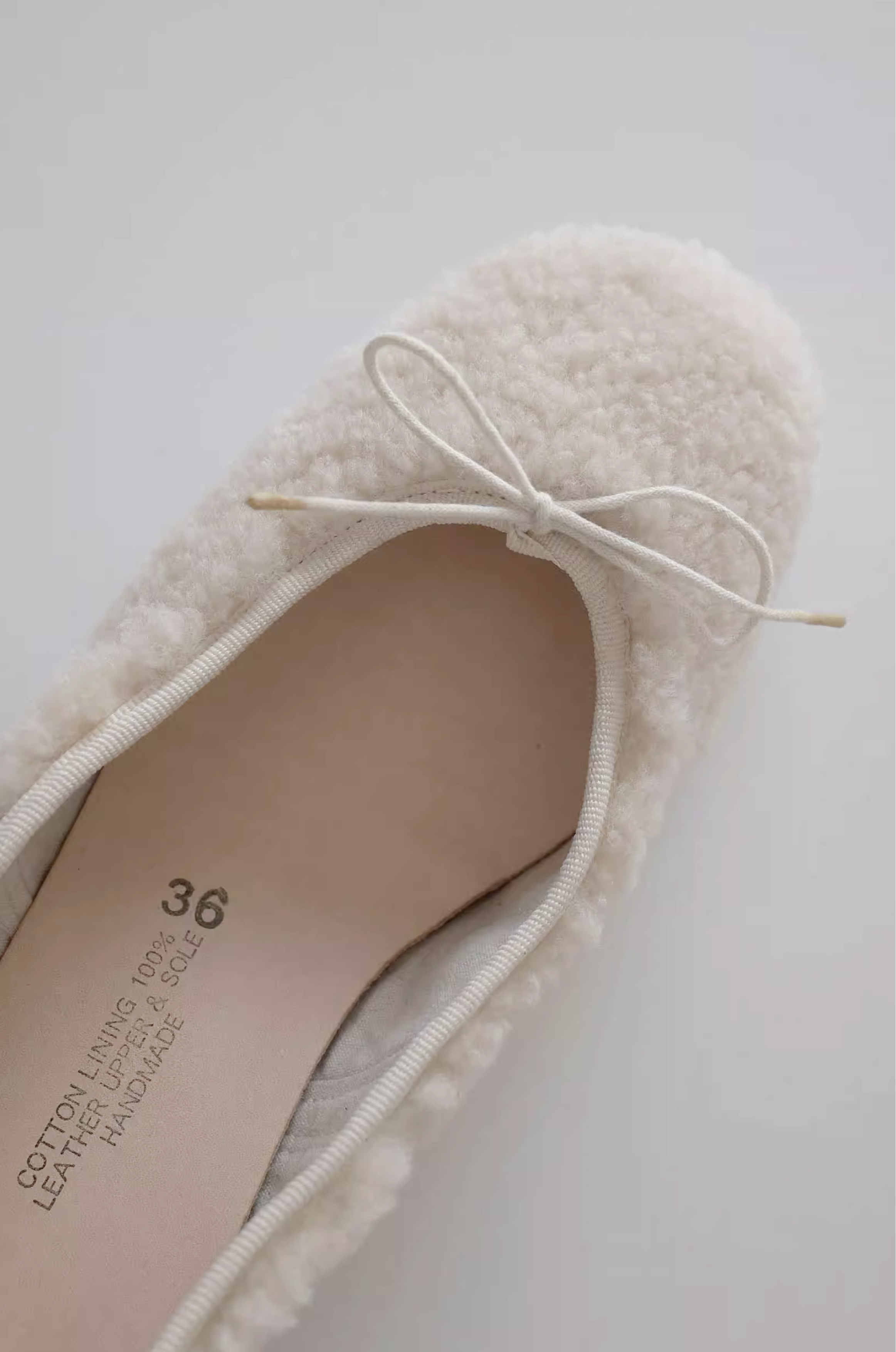 Craftsman Made Natural Goat Fur Ballet Shoes(Ivory)