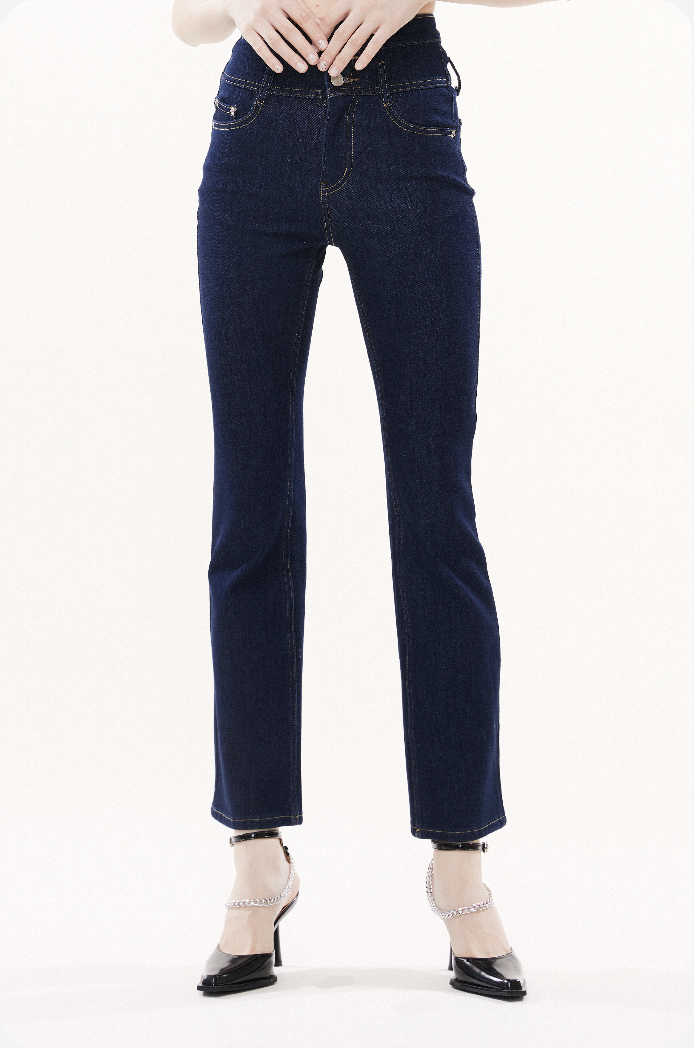 High-waisted Vintage Stretch Flared Jeans