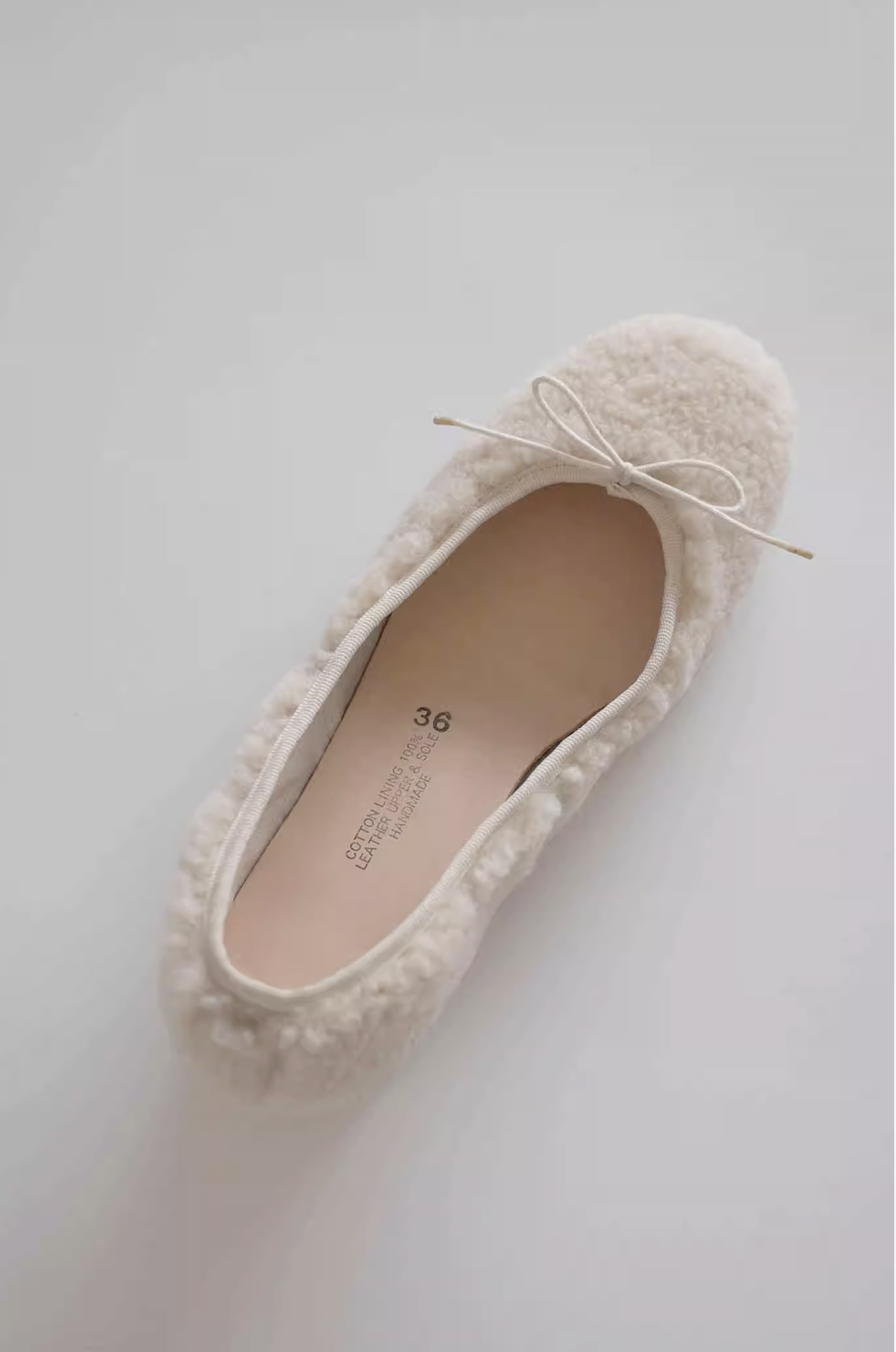 Craftsman Made Natural Goat Fur Ballet Shoes(Ivory)