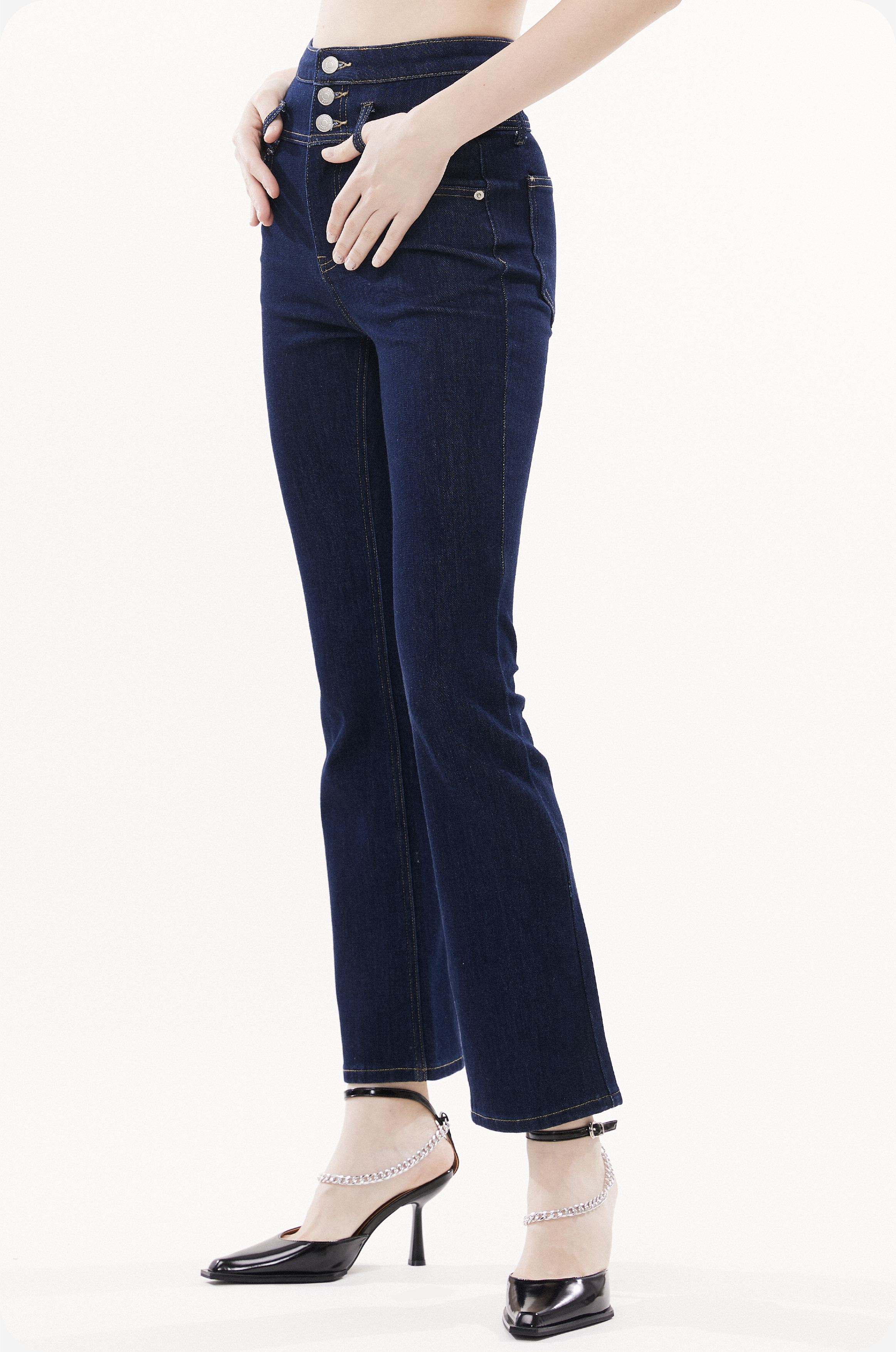 High-waisted Vintage Stretch Flared Jeans