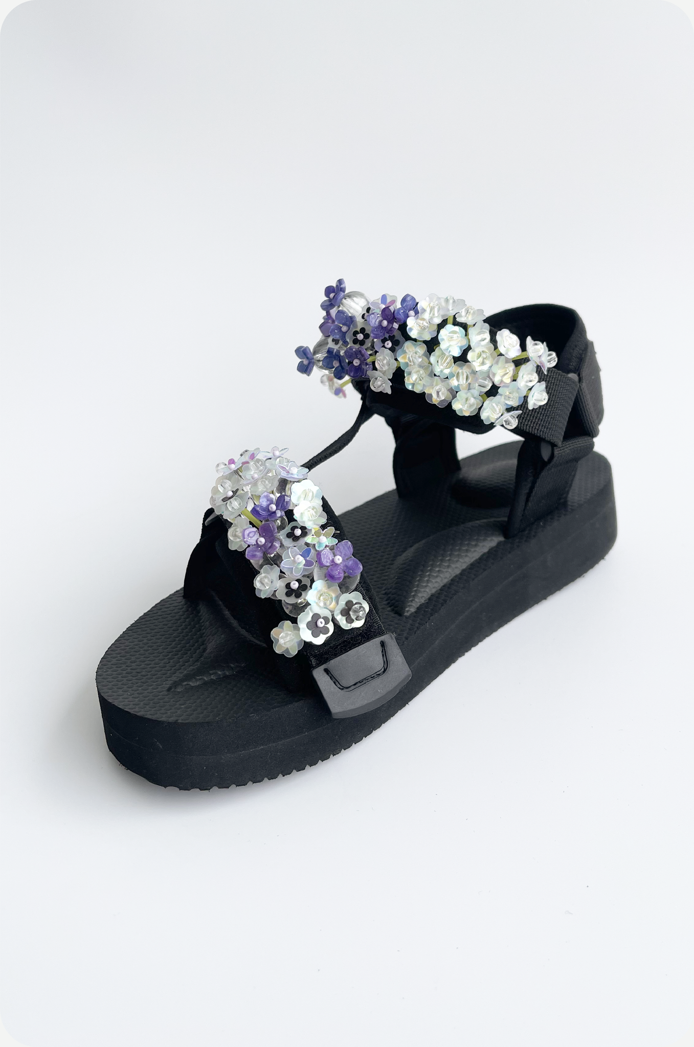 【在庫ある限り：サイズ37残り1点,50%OFF】23-SS-ST-Black-012-Hydrangea