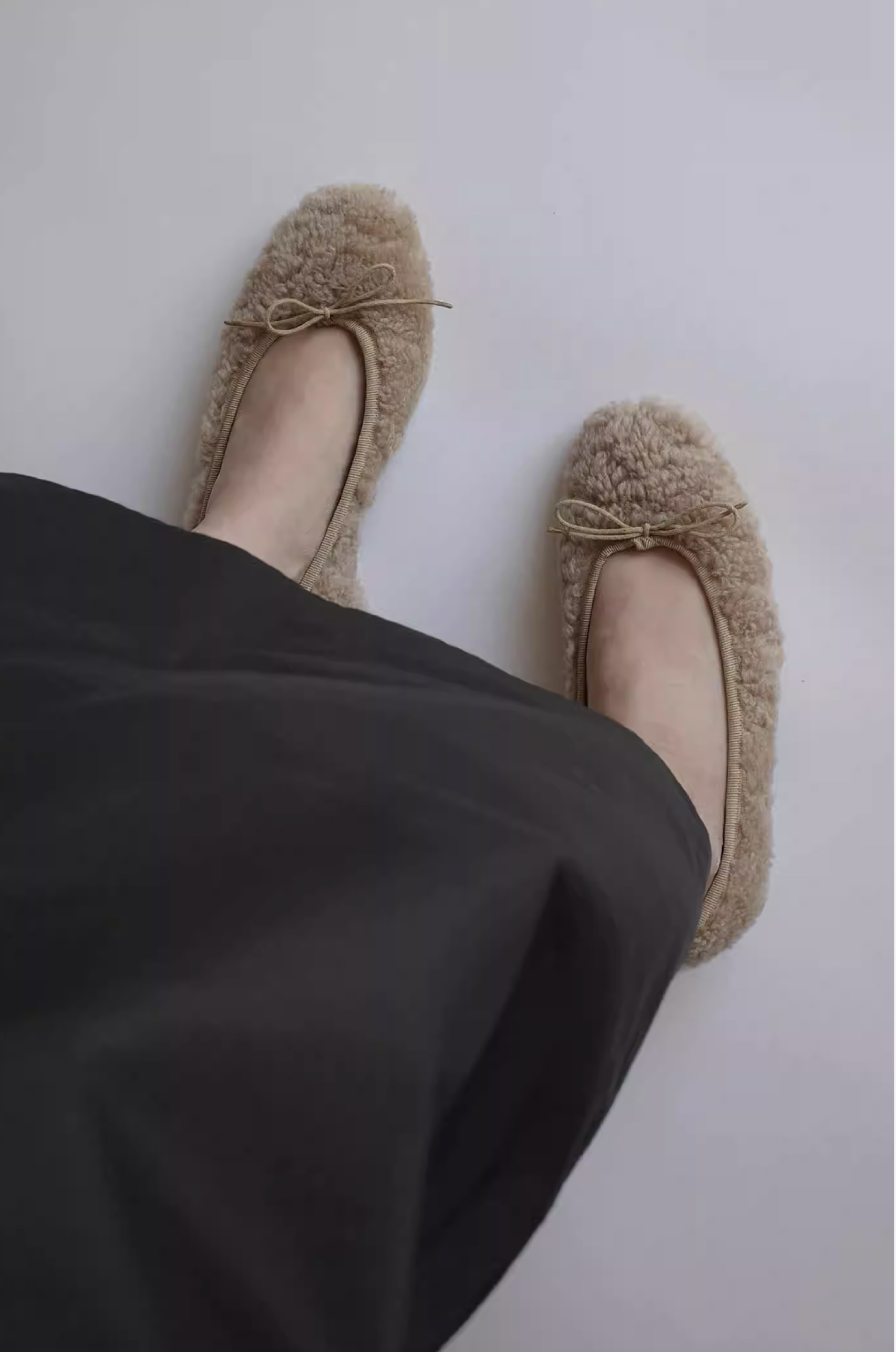 Craftsman Made Natural Goat Fur Ballet Shoes(Coffee)