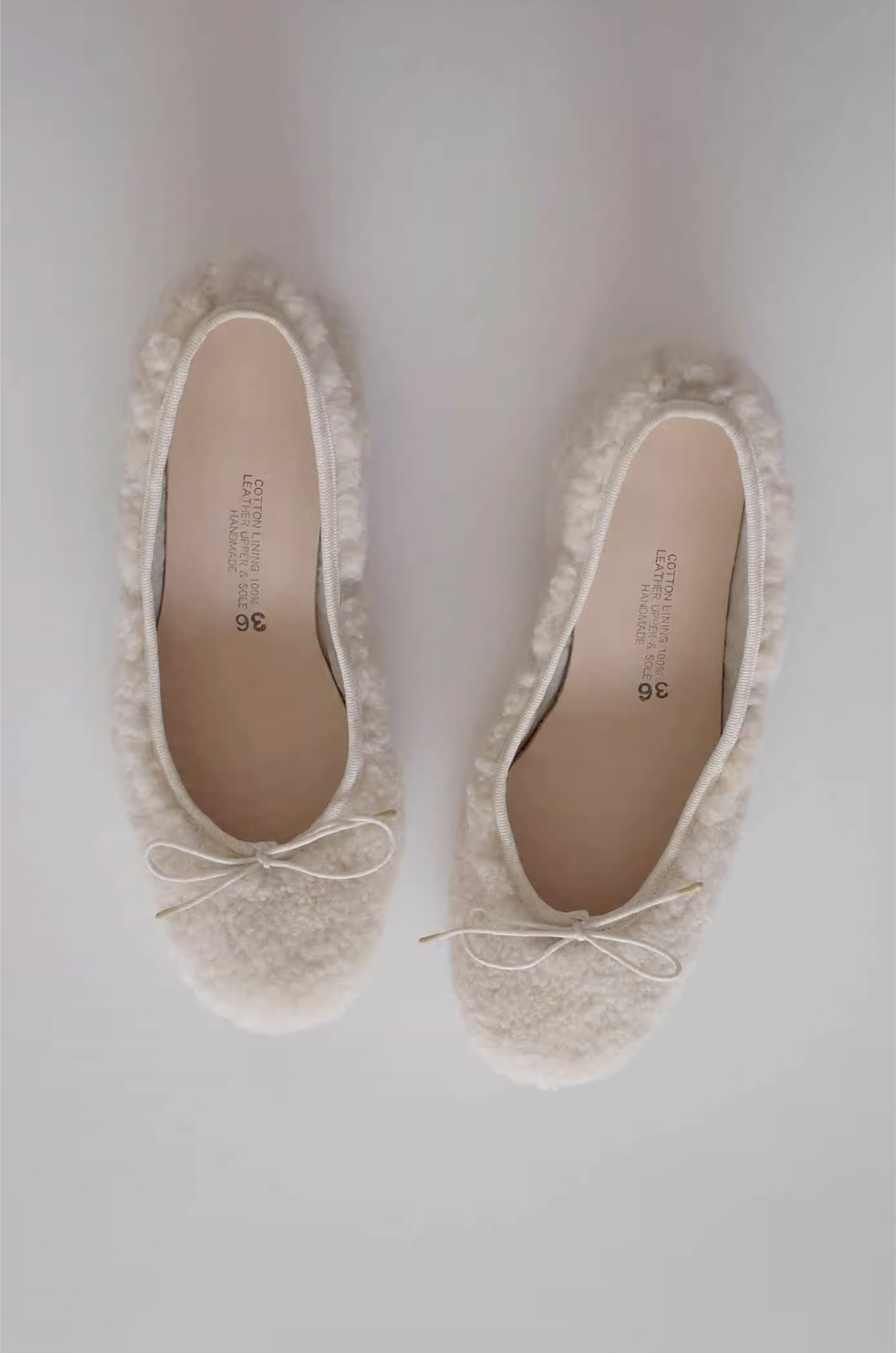 Craftsman Made Natural Goat Fur Ballet Shoes(Ivory)