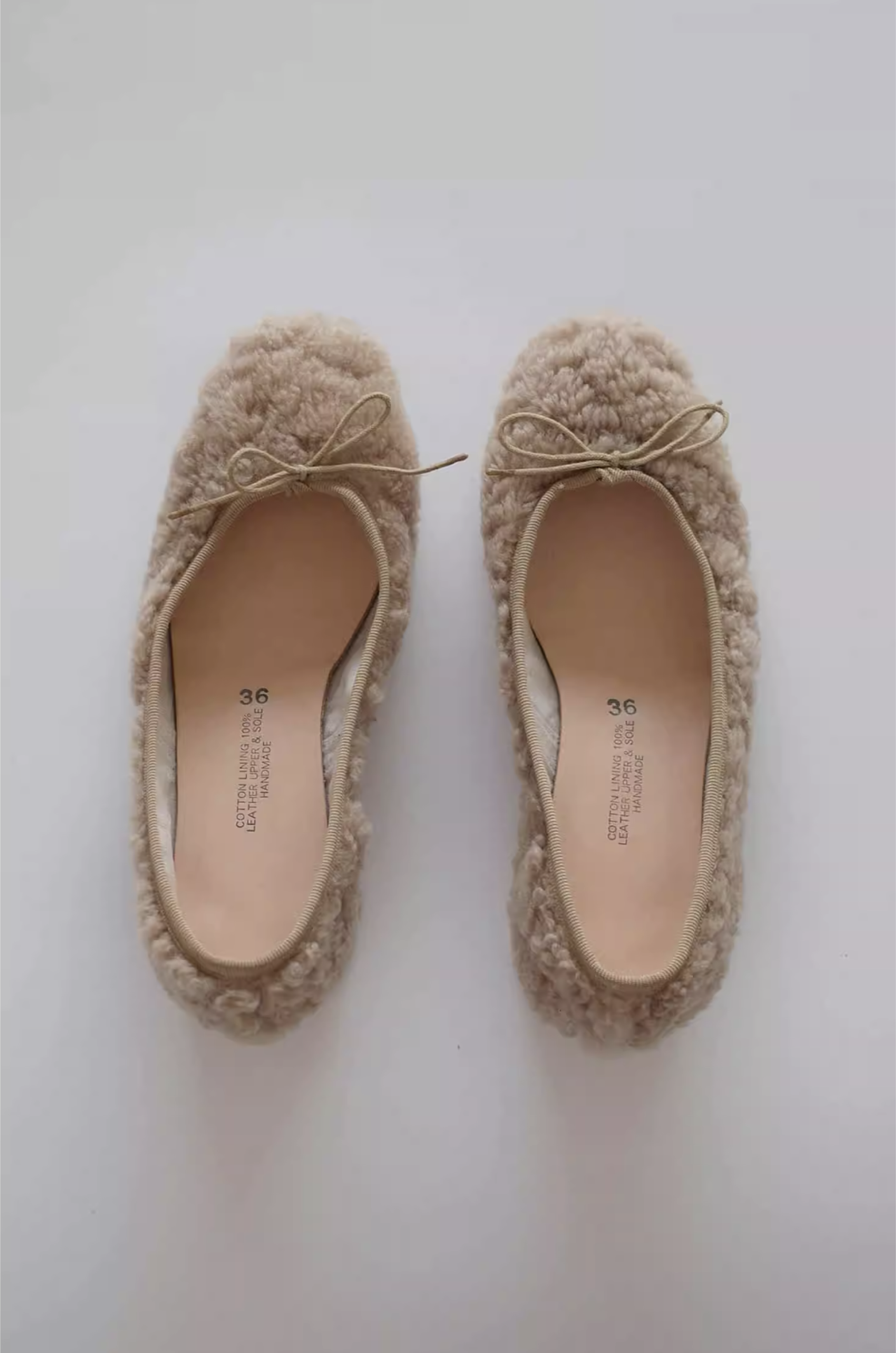 Craftsman Made Natural Goat Fur Ballet Shoes(Coffee)