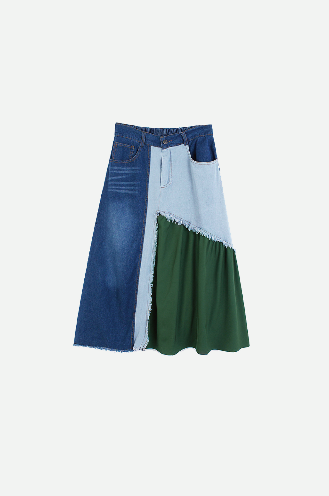 Cloth Patch Denim Skirt