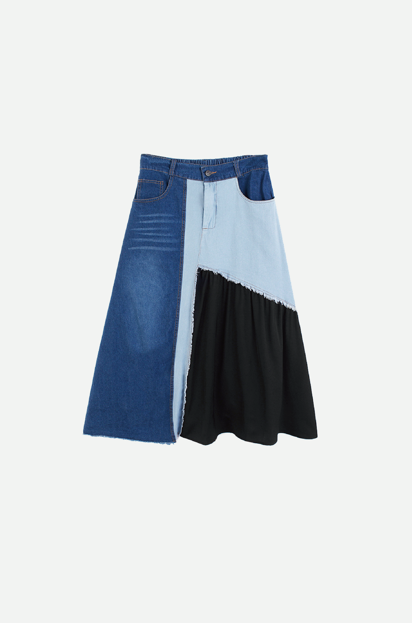 Cloth Patch Denim Skirt
