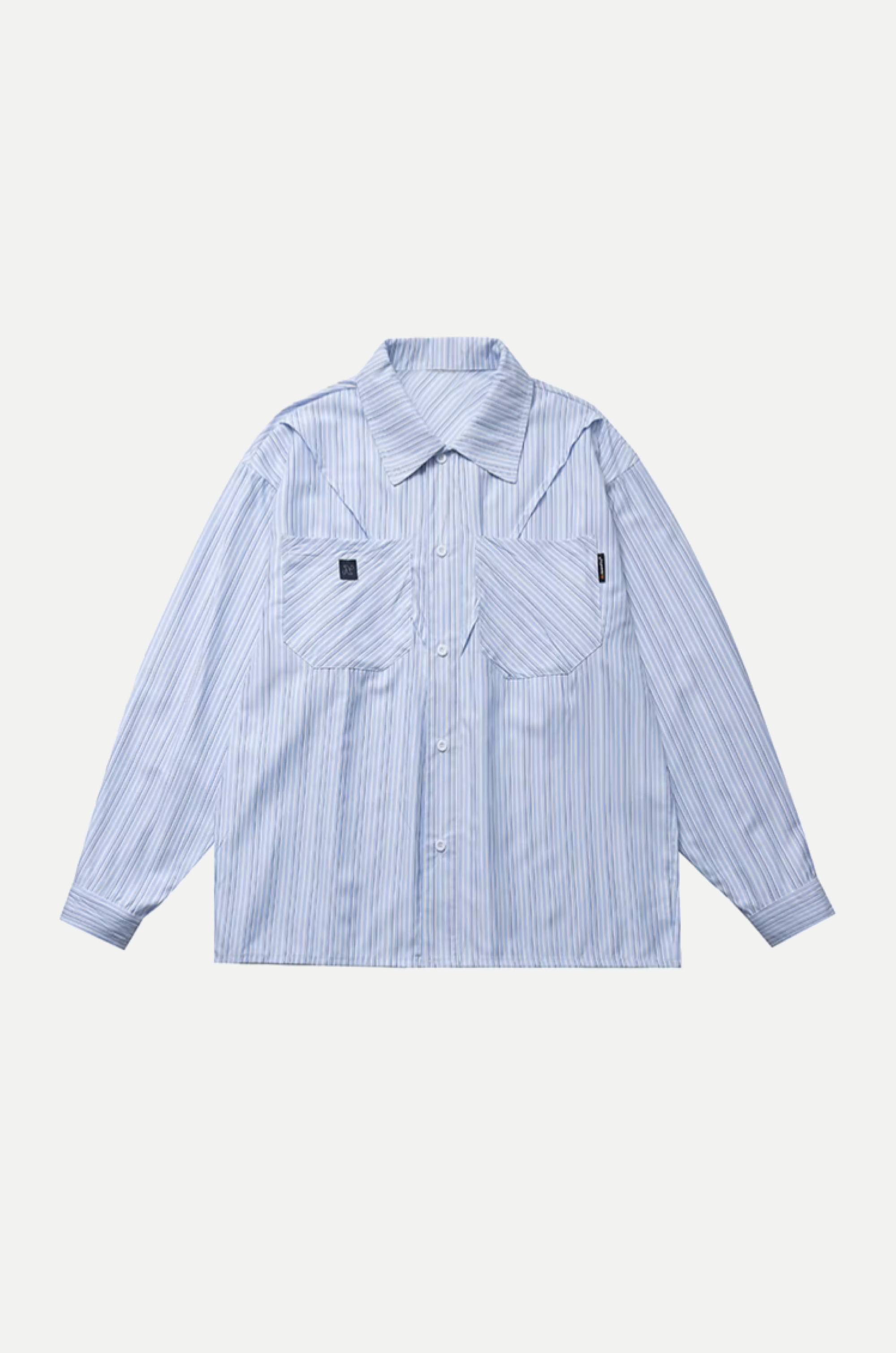 Crinkle Design Stripe Shirt