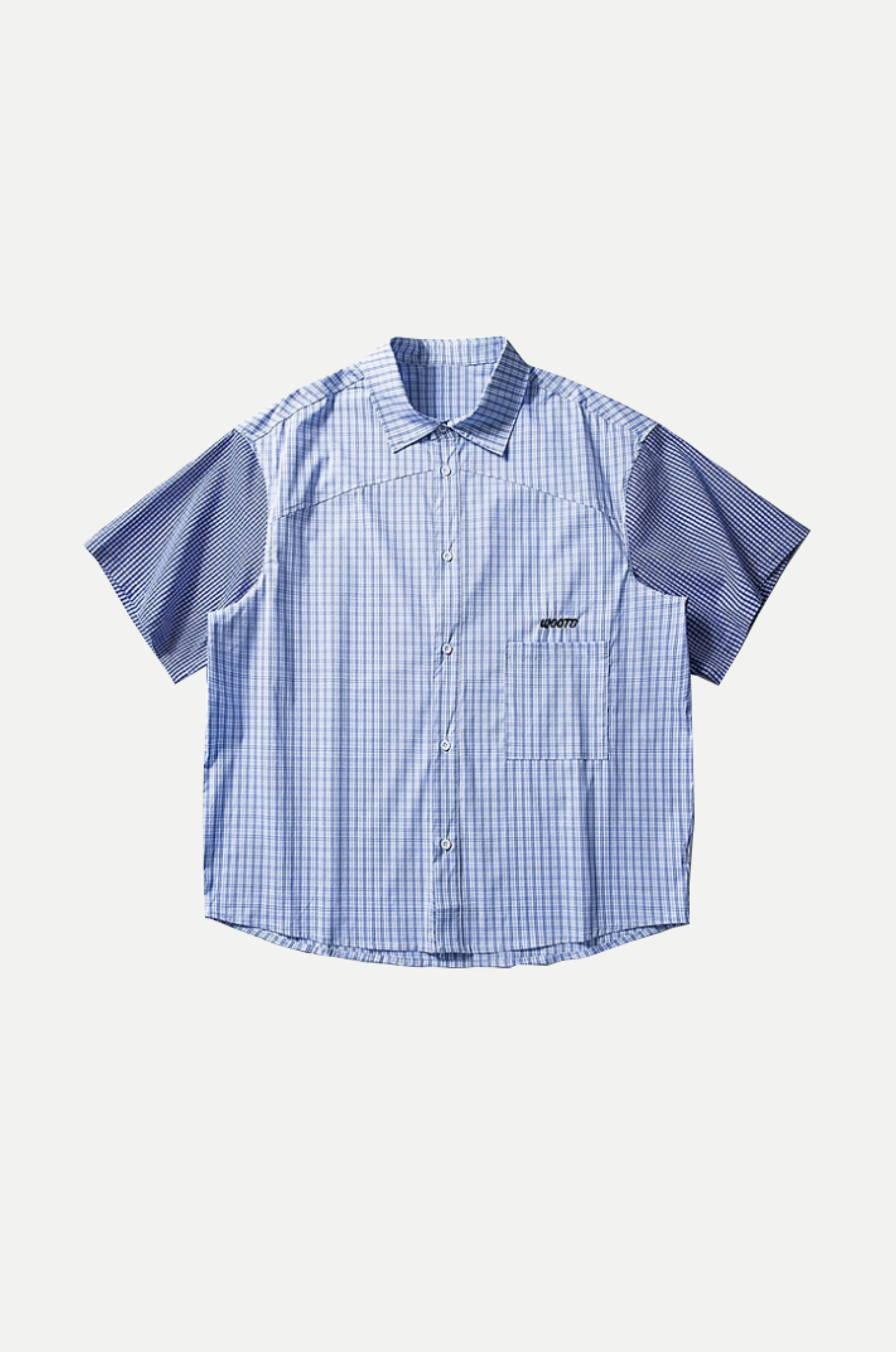Blue Motif Sleeve Docking Shirt
