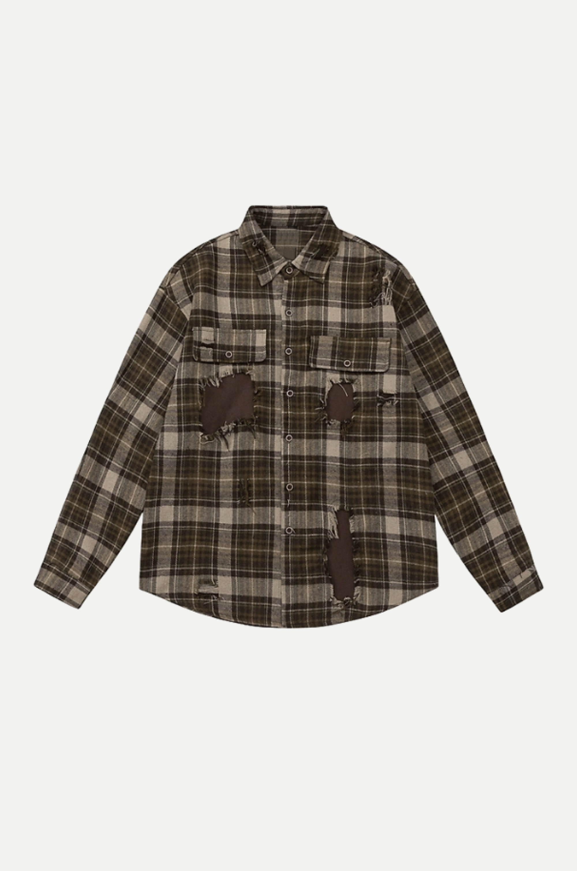Broken Design Applique Shirt