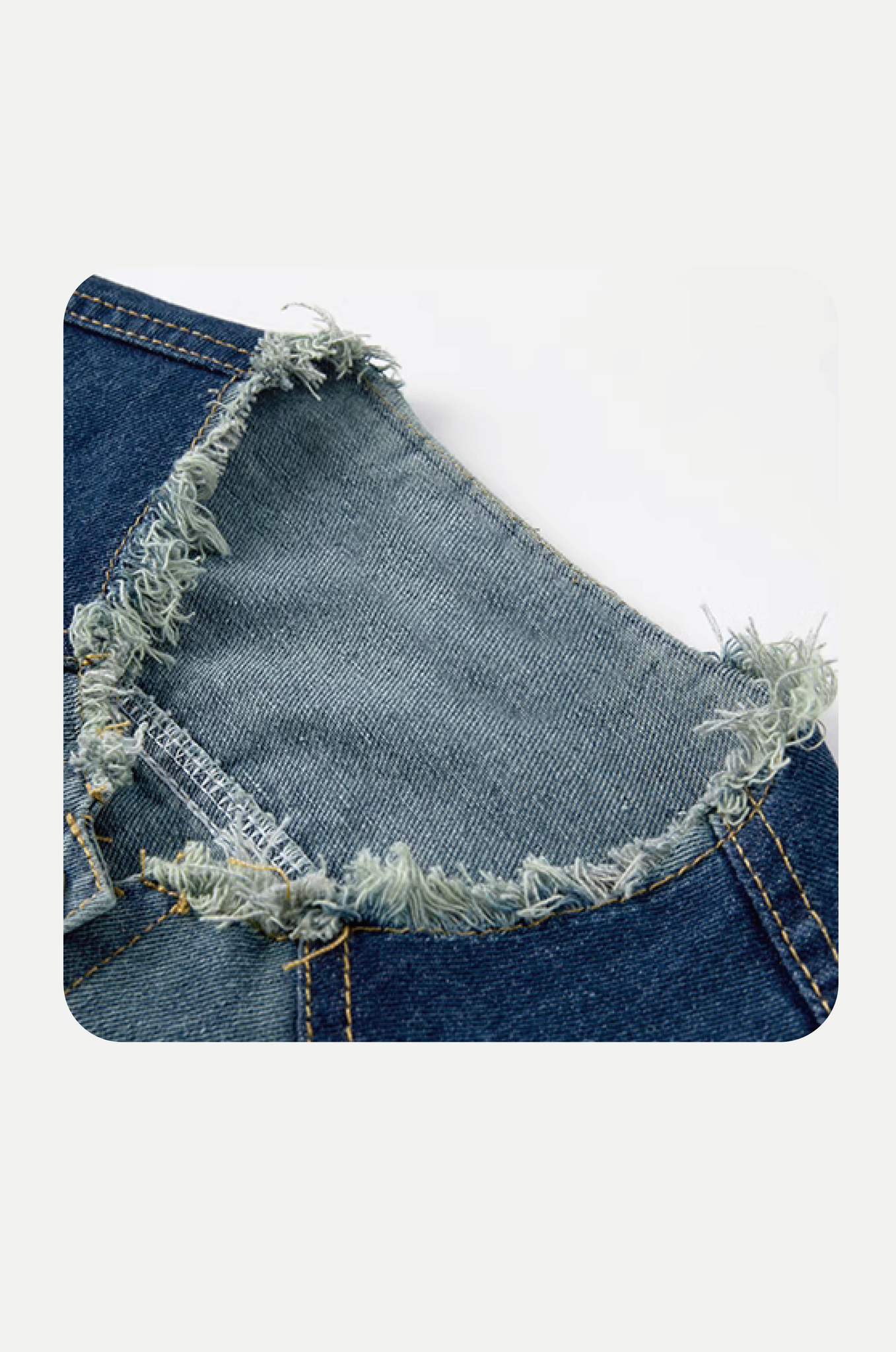 Fringe Collar Washed Denim Jacket
