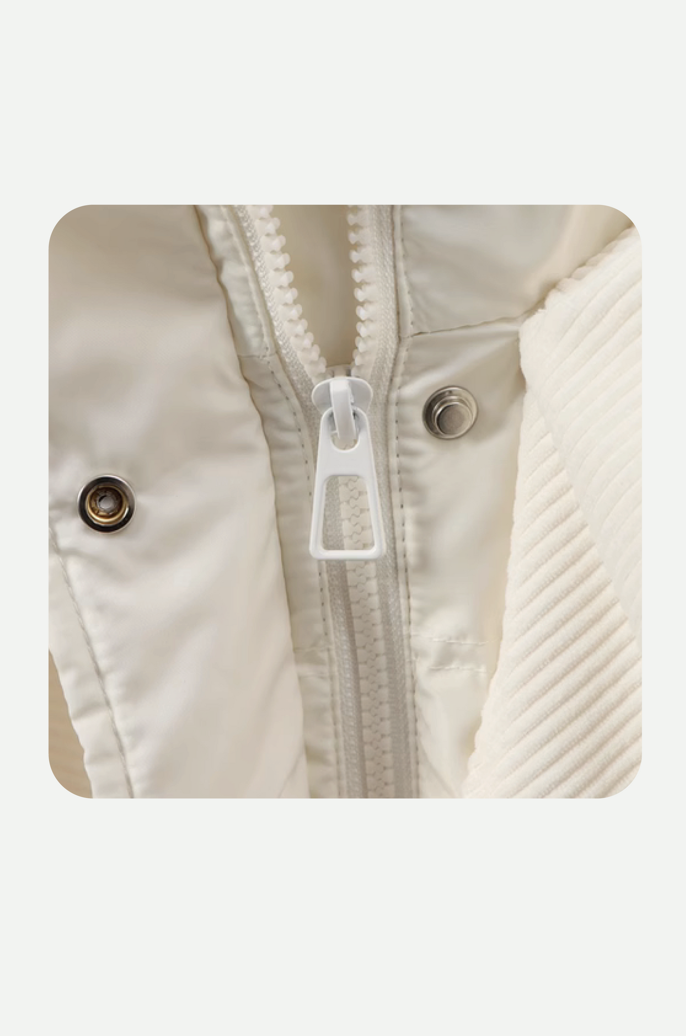 Corduroy Cap Stitching Puff Duck Down Coat