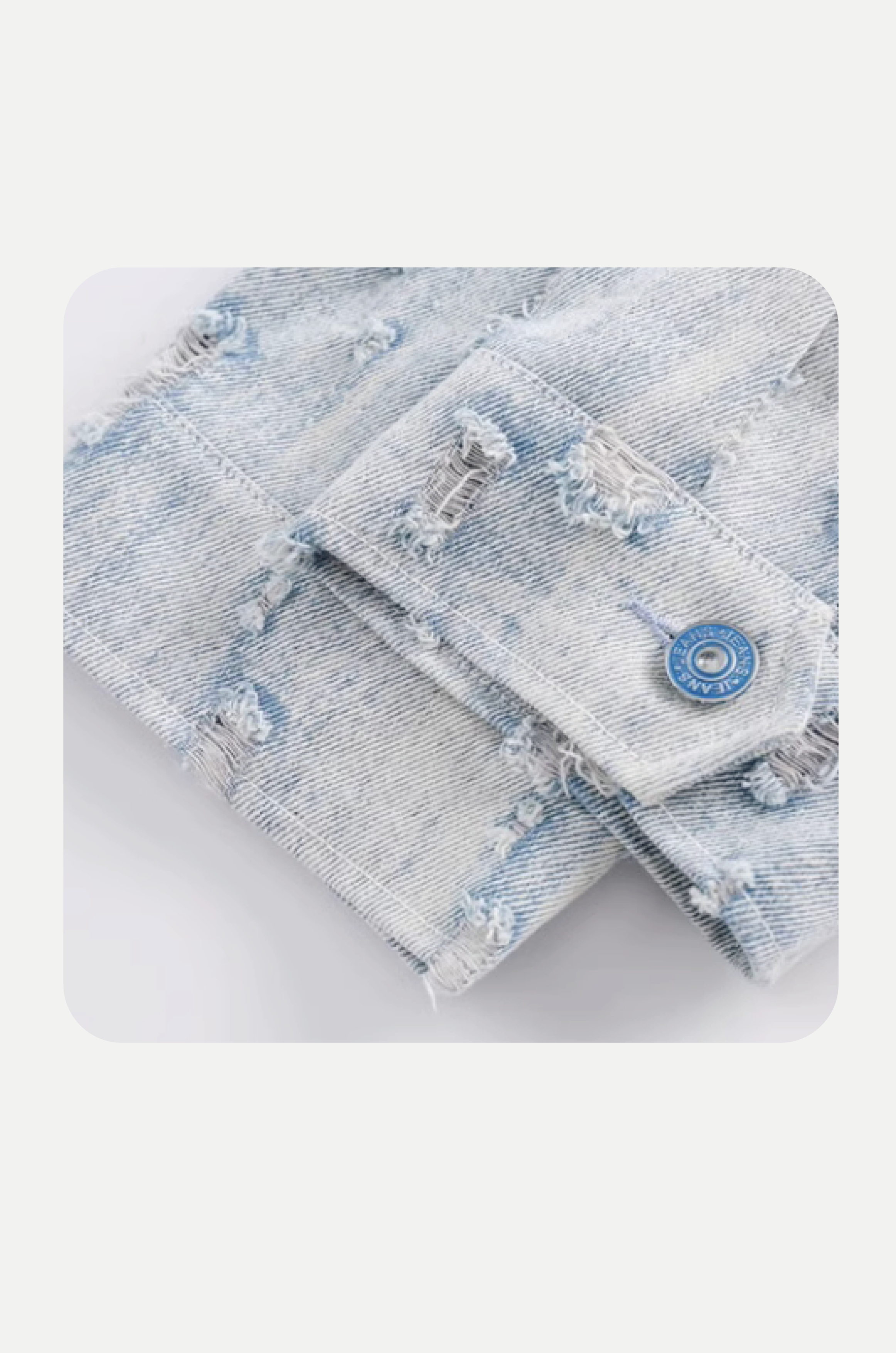 Broken Design Washed Denim Jacket