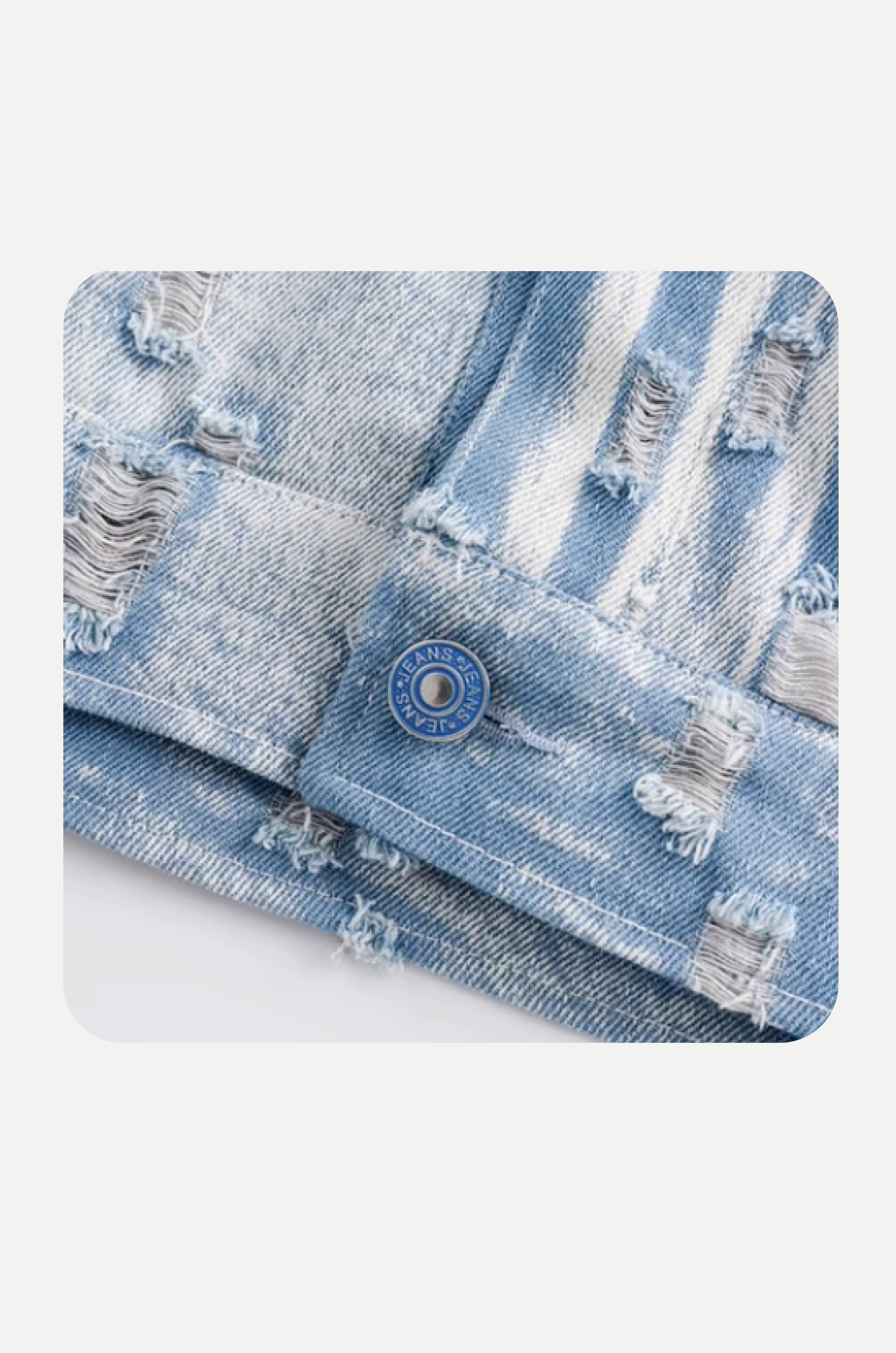 Broken Design Washed Denim Jacket