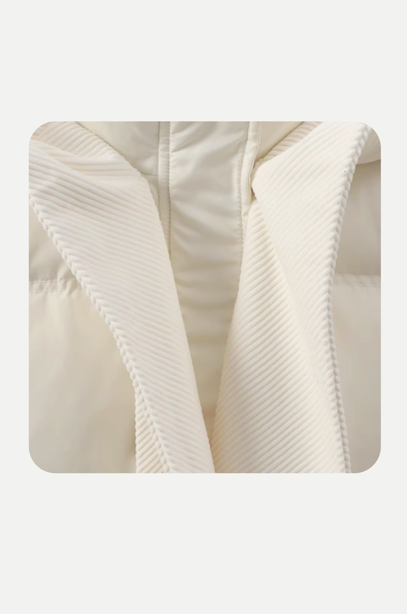 Corduroy Cap Stitching Puff Duck Down Coat