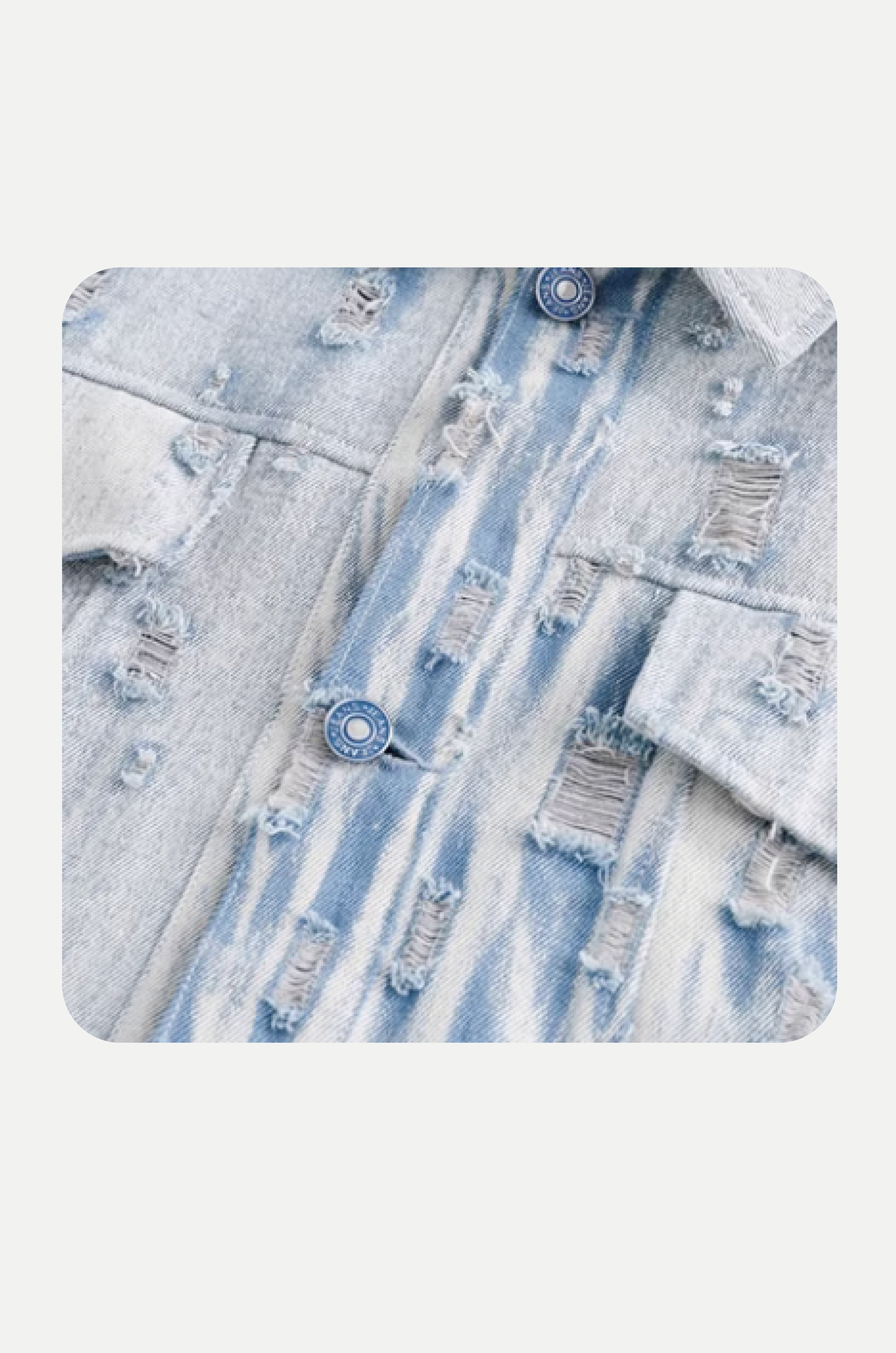 Broken Design Washed Denim Jacket