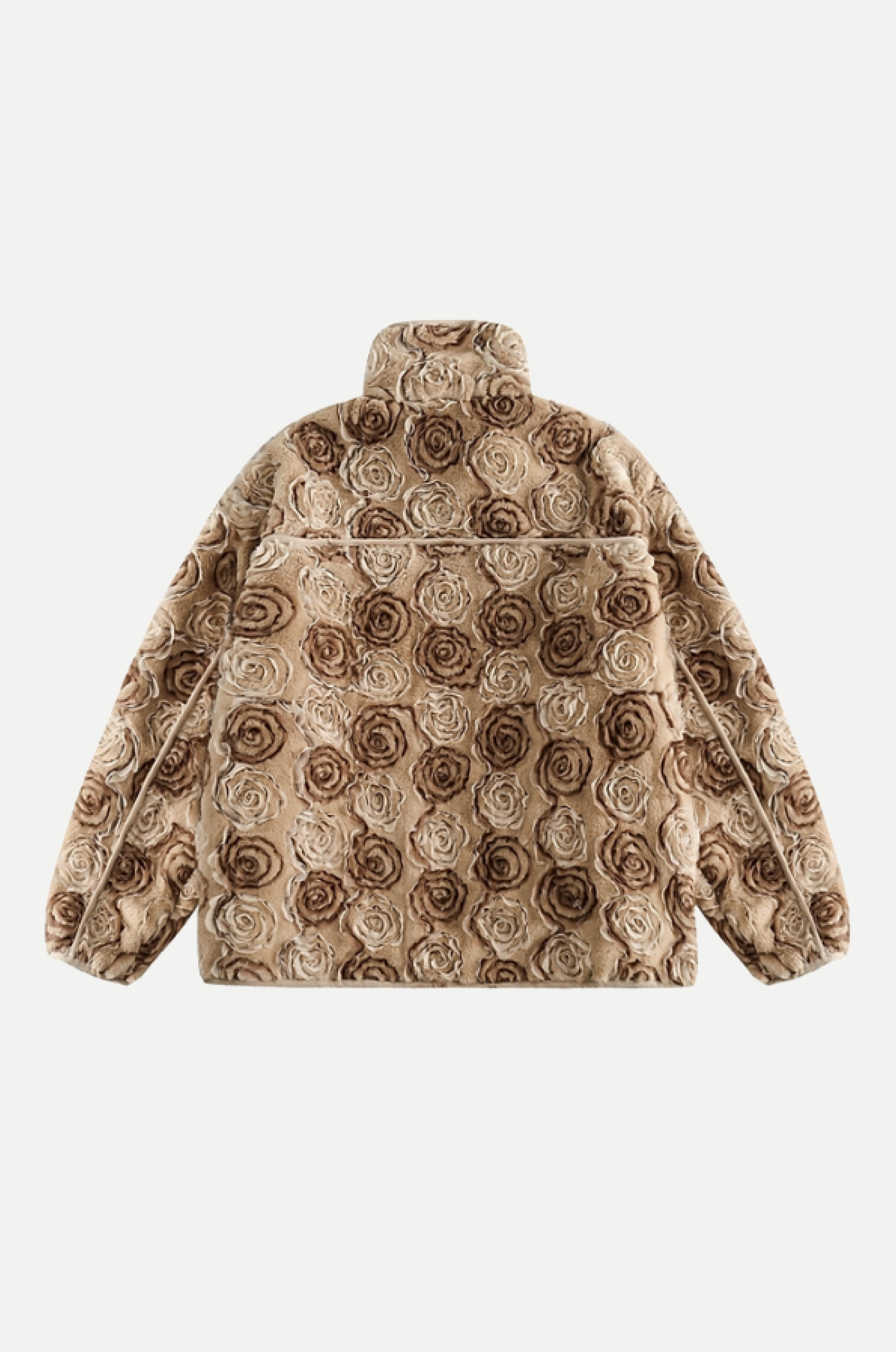 Rose Pattern Faux Fur Jacket