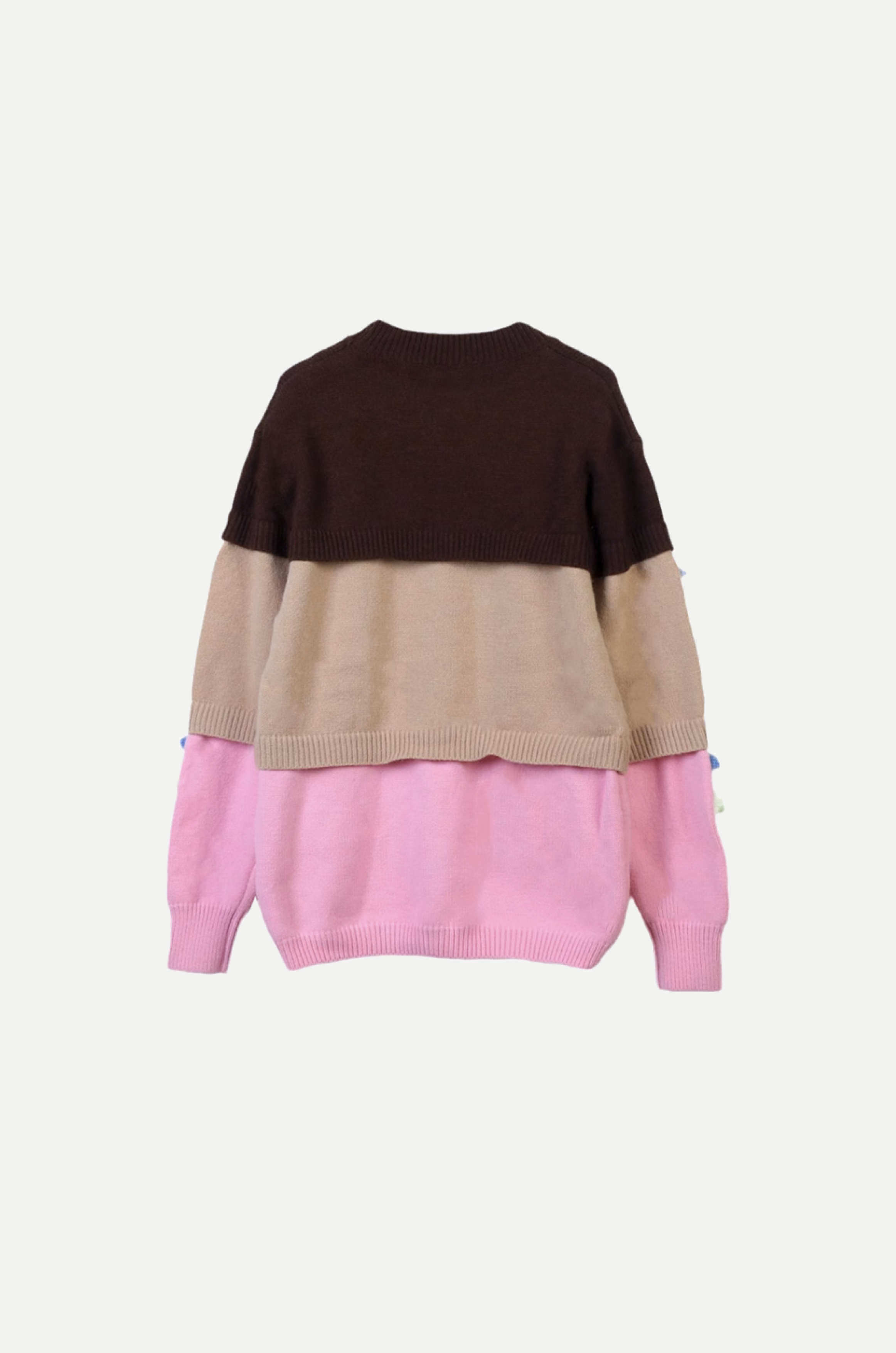 Cherry Deco Color Patch Sweater