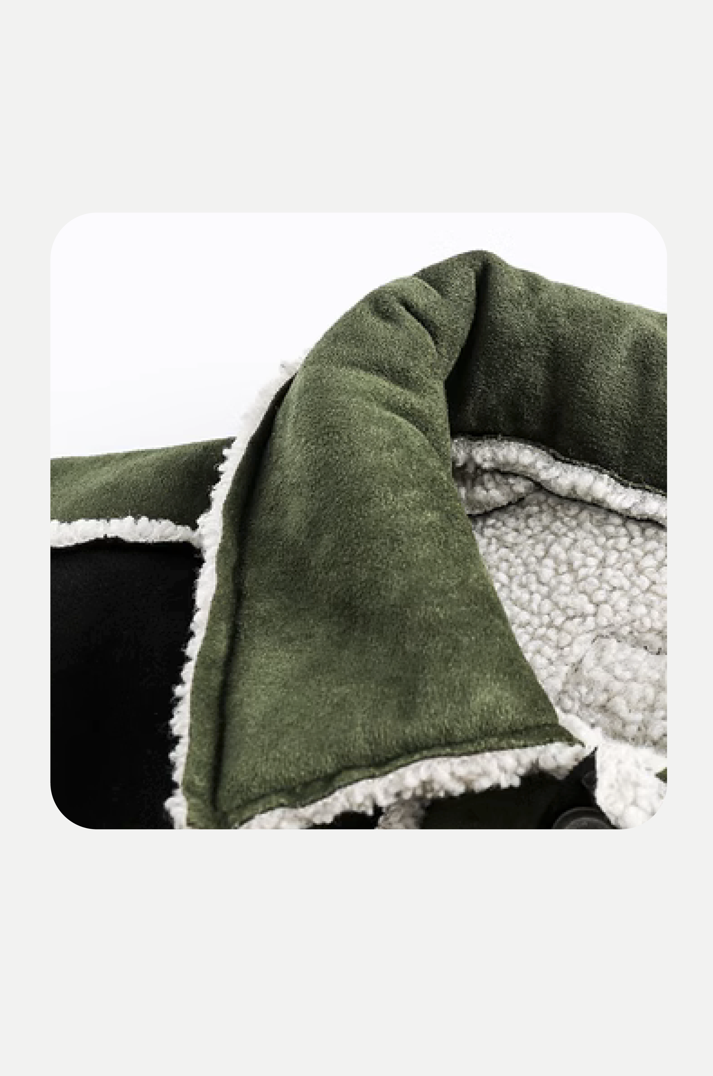 Moss Green Stitching Fur Jacket