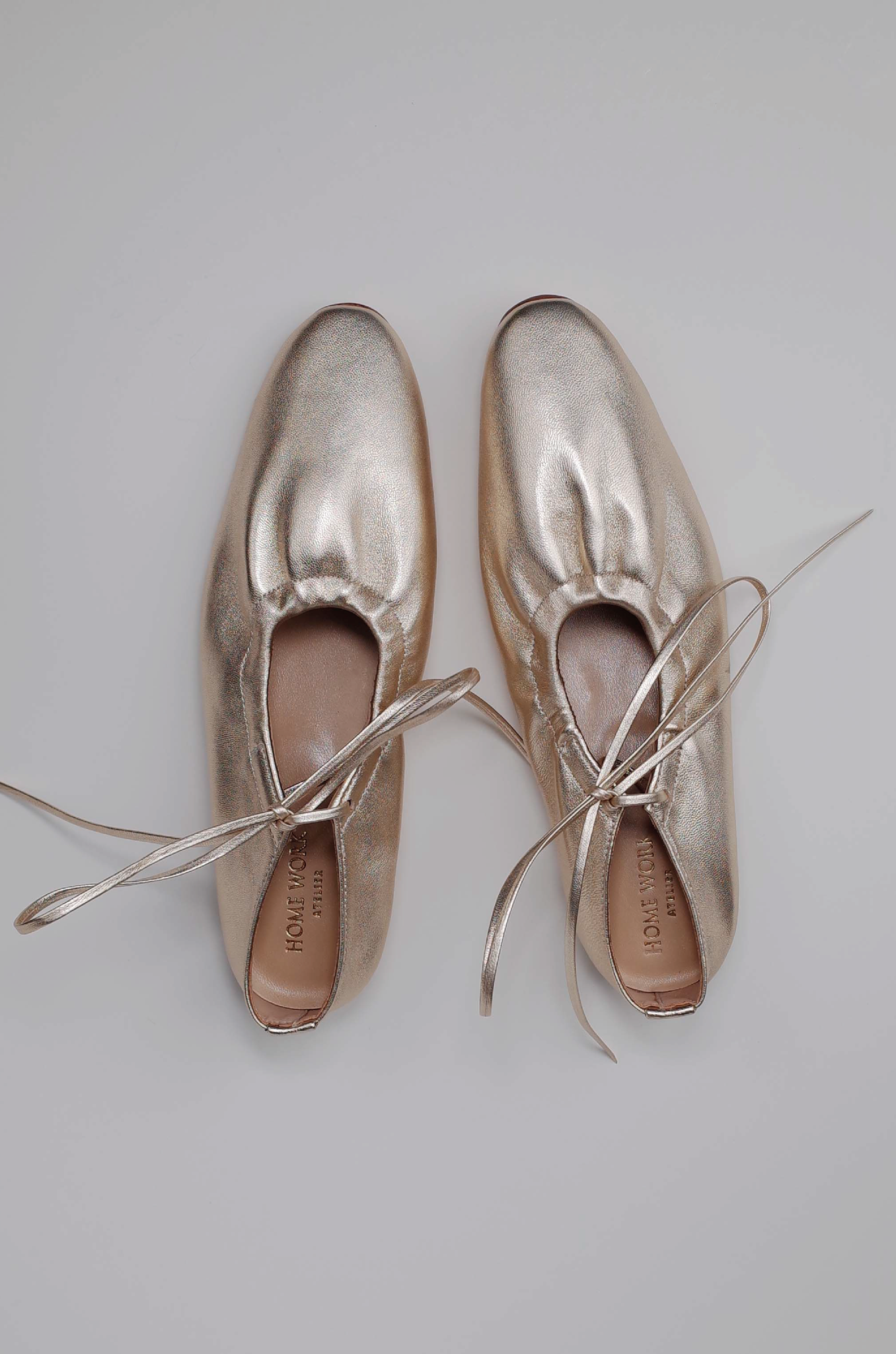 【在庫ある限り：サイズ38残り1点,50%OFF】Craftsman Made Leather100% Ballet Shoes (Gold Leaf)