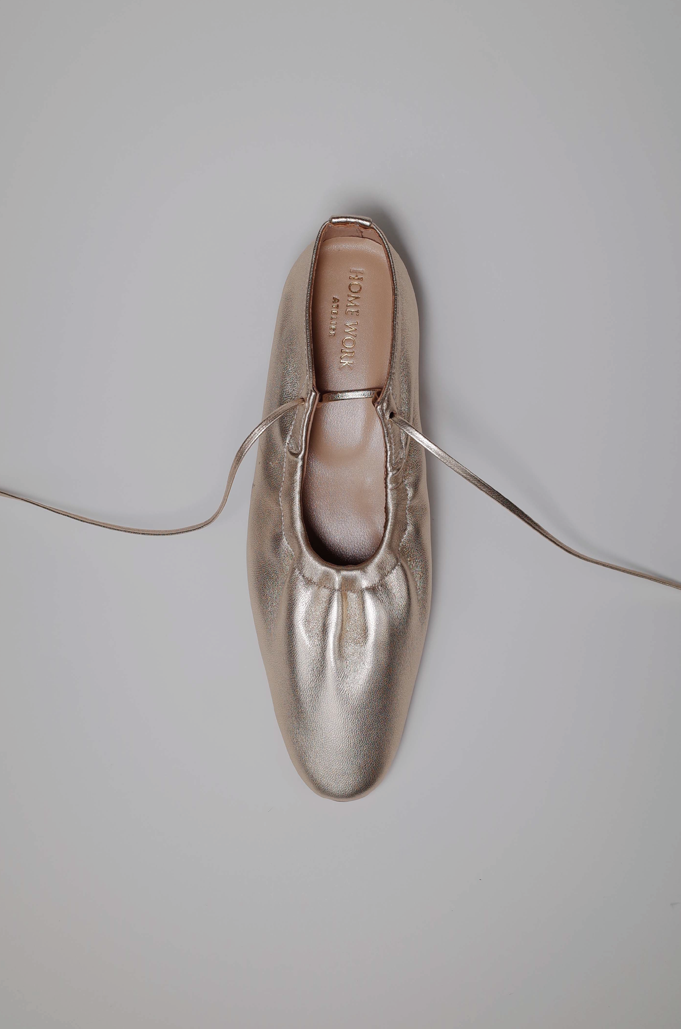 【在庫ある限り：サイズ38残り1点,50%OFF】Craftsman Made Leather100% Ballet Shoes (Gold Leaf)