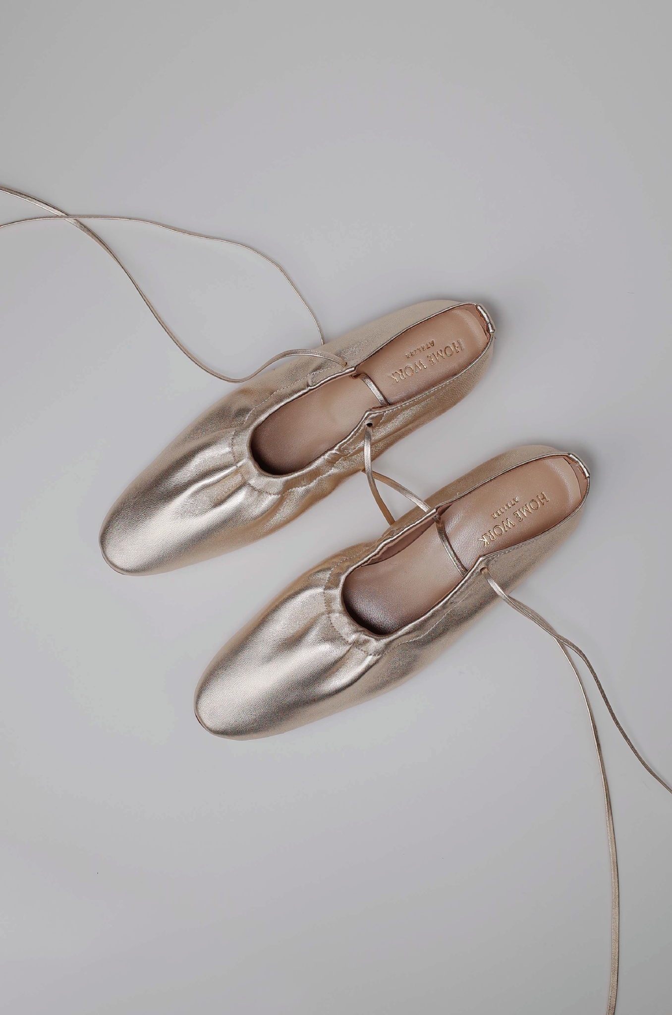 【在庫ある限り：サイズ38残り1点,50%OFF】Craftsman Made Leather100% Ballet Shoes (Gold Leaf)