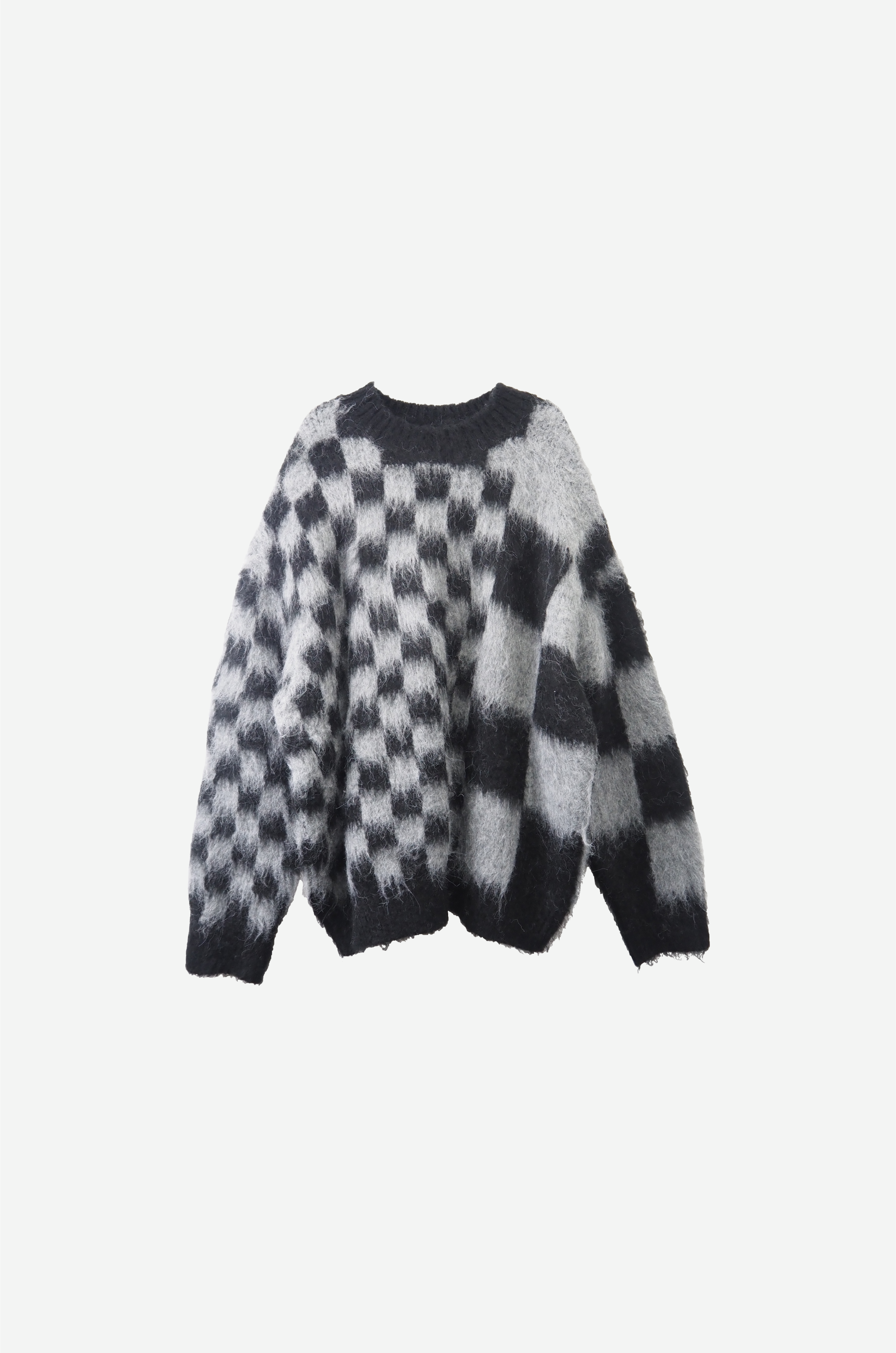 Block Check Pattern Knit