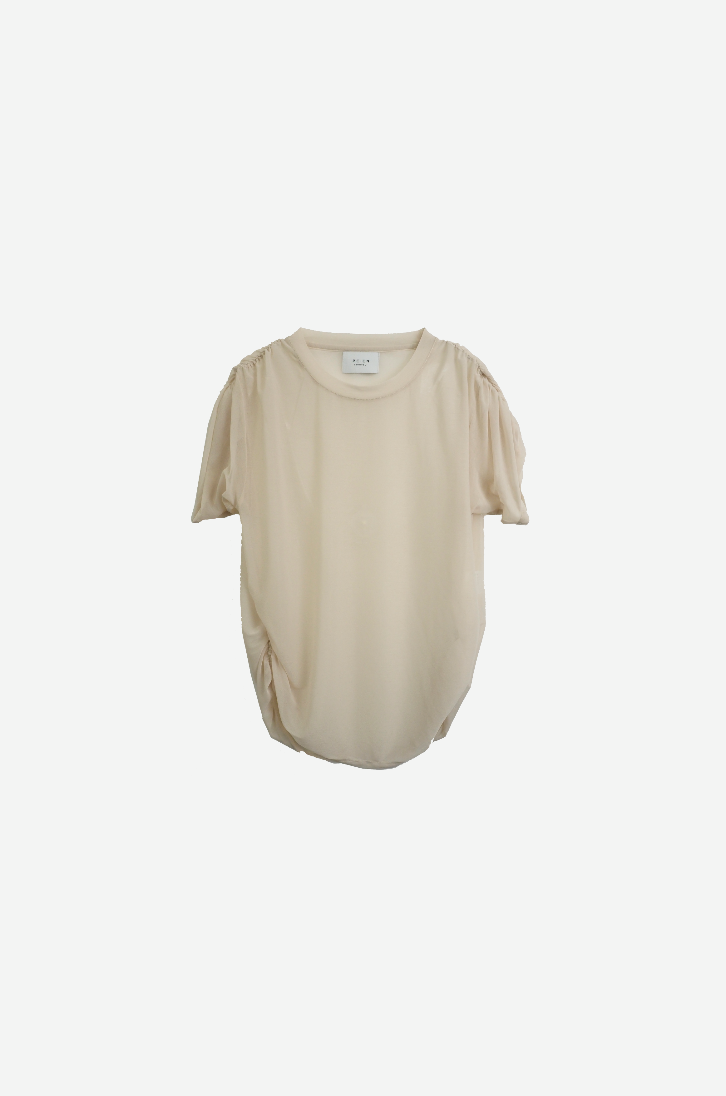 See-through Gathered T-shirt