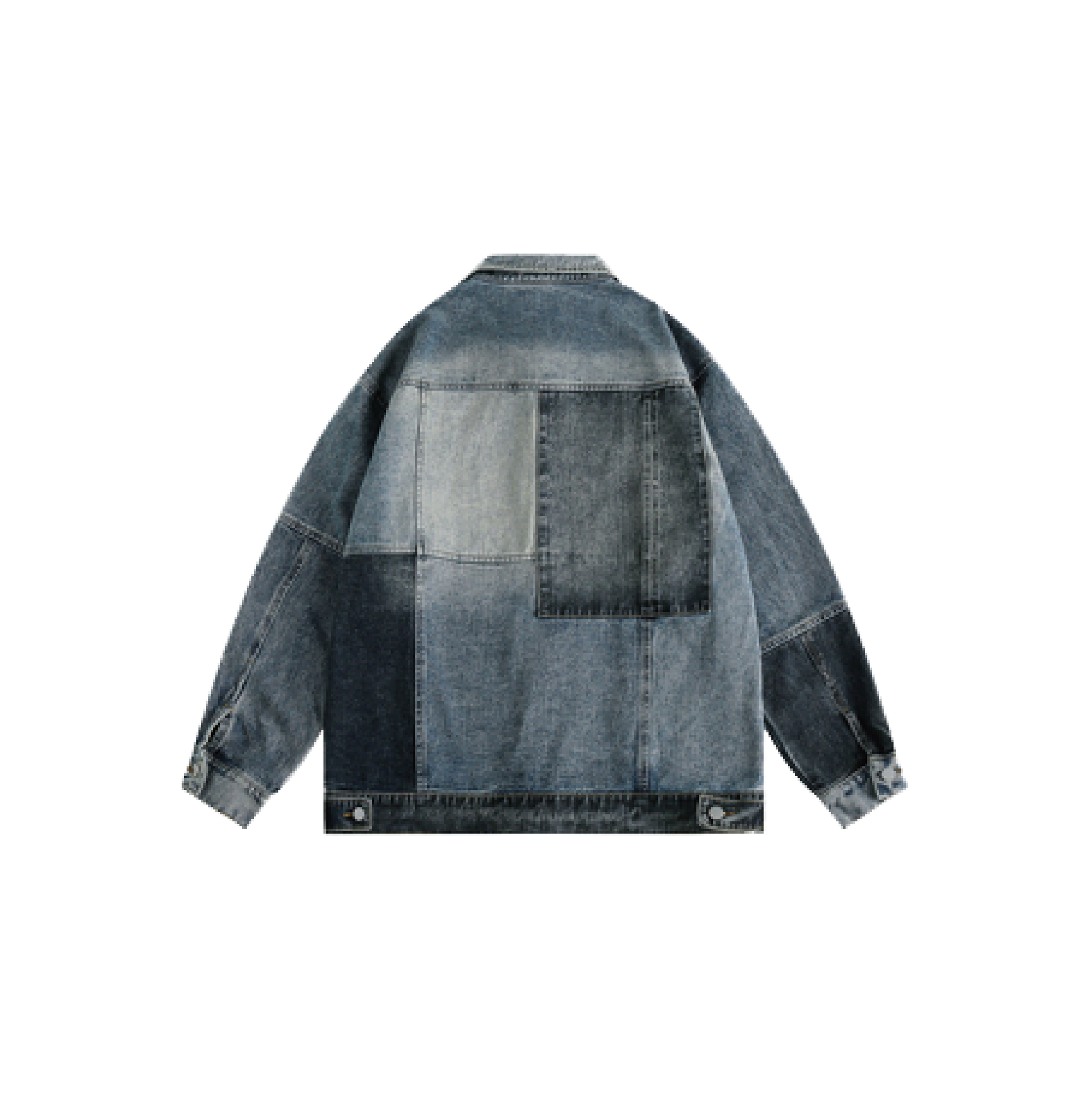 Street Style Denim Block Jacket