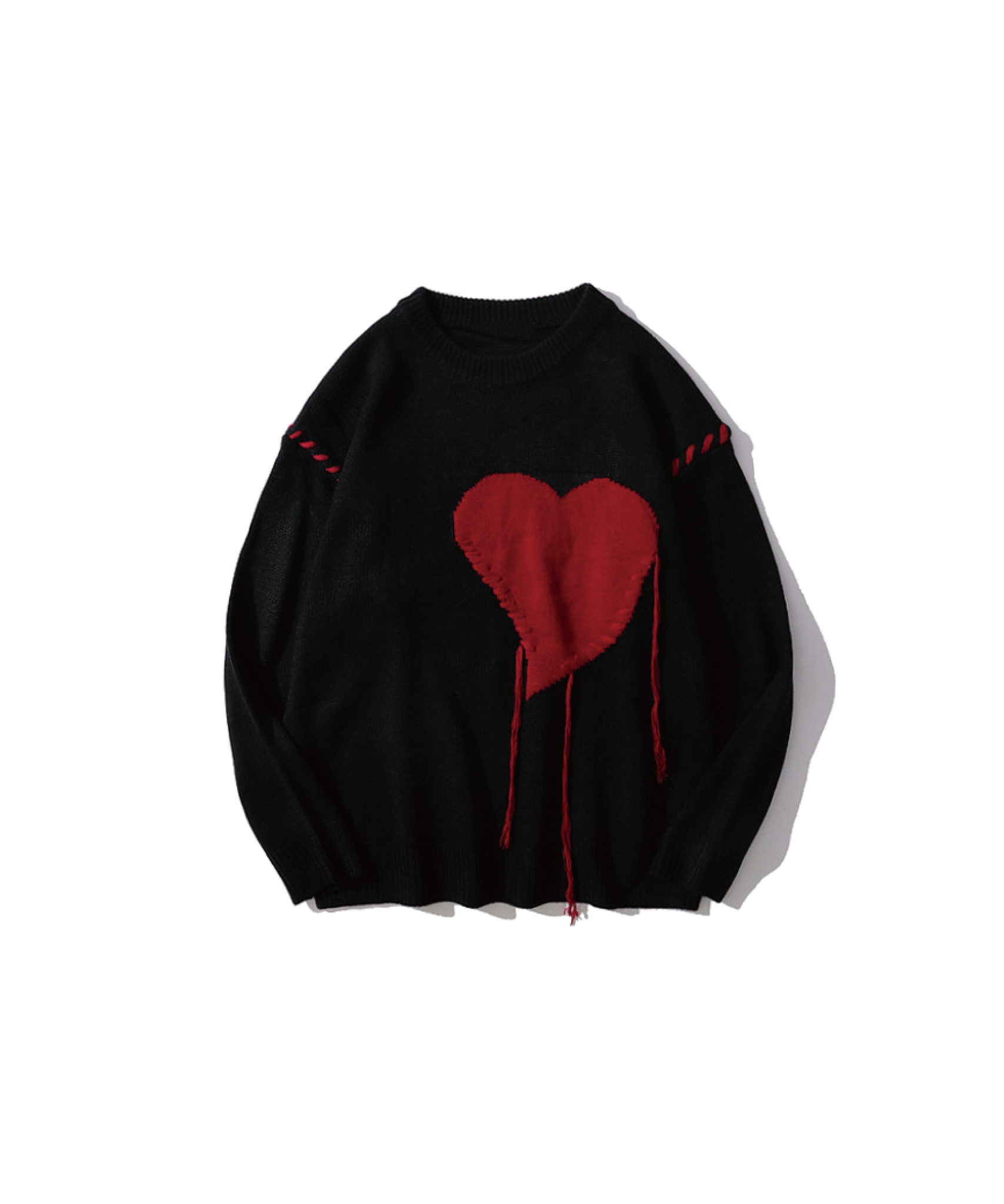 Heart Motif  Patchwork Sweater