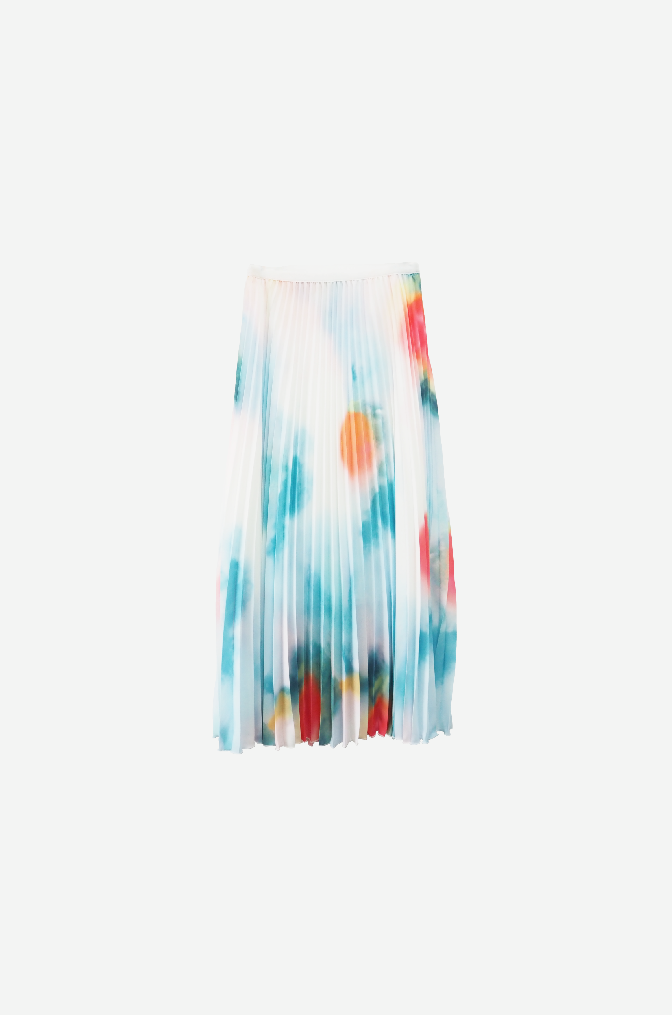 Flower Print Pleats Skirt